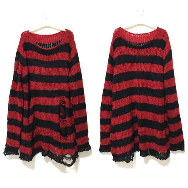 red punk sweater