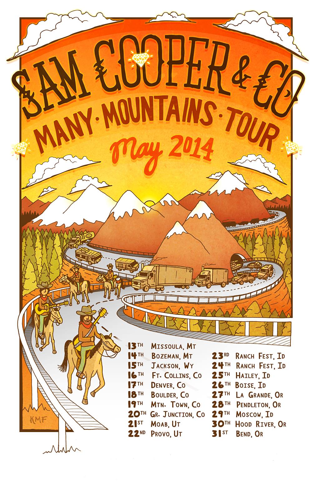 Sam Cooper Many Mountains Tour Poster