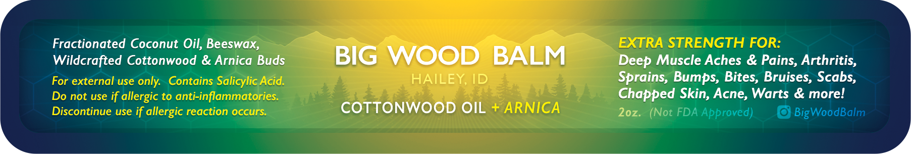 Big Wood Balm - Cottonwood Oil + Arnica Balm