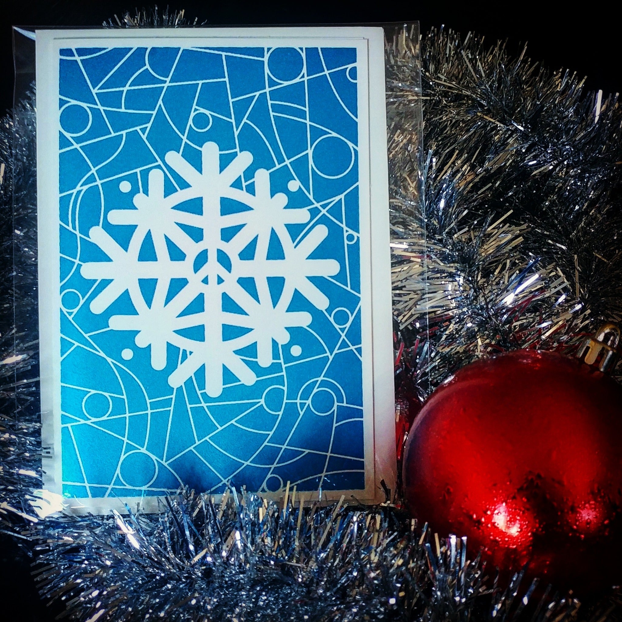 "Snowflake" Screen Printed Greeting Card