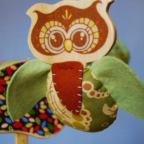 plush modern owl baby mobile