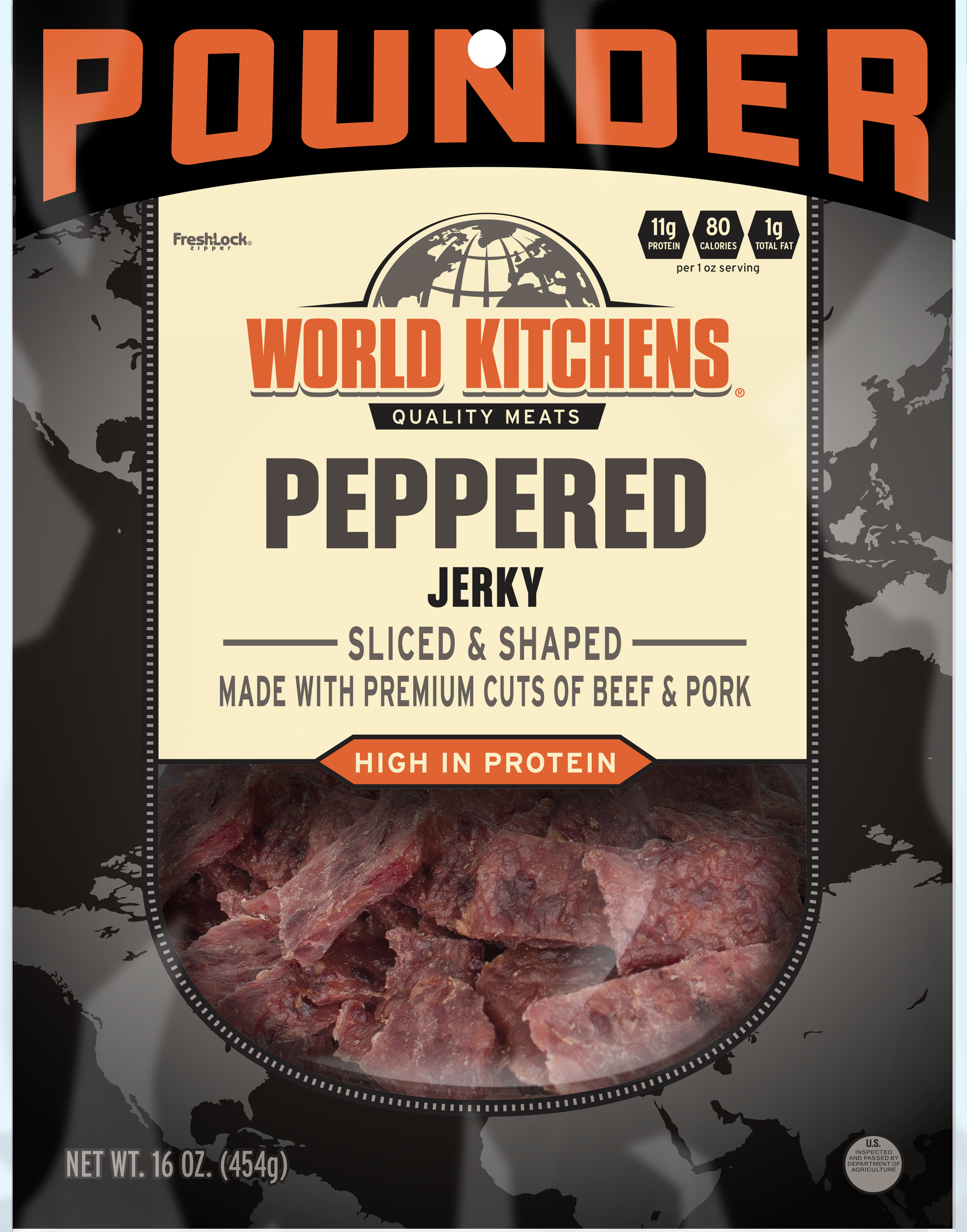 World Kitchen's 16oz Peppered Jerky