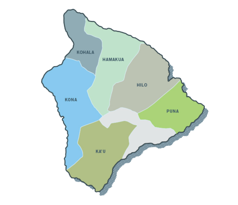 Regional map of the Big Island