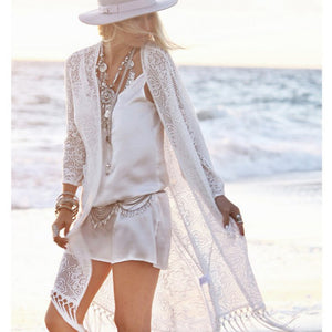 white blouse beach cover up