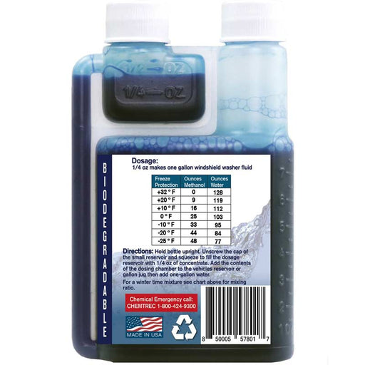 Gunk Windshield Washer Fluid: 6 oz, Bottle - Water-Based Solution, Nonflammable | Part #M506