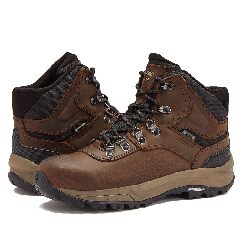 HI-TEC Altitude Waterproof Hiking Boots for Men | Leather Work Boots ...