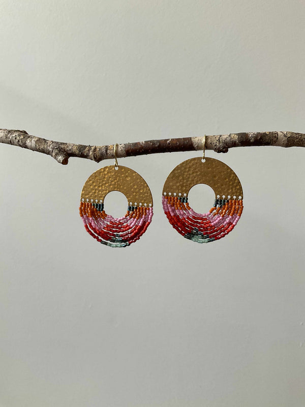 Fair + Simple Beaded Fringe Earrings in Vaquita