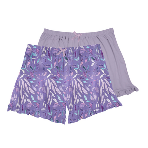 Purple Willow Lounge Shorts, Set of 2