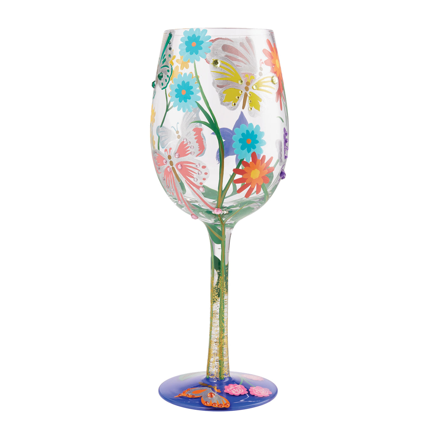 wineglass, hand painted glass, lolita, dragonfly — Trudy's Hallmark