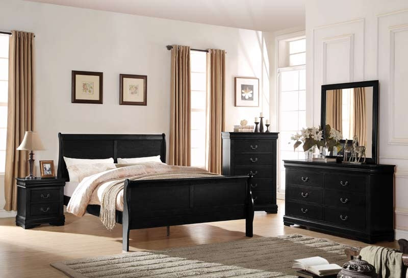 Acme Furniture Louis Philippe King Size Bed 26787EK Dark Gray