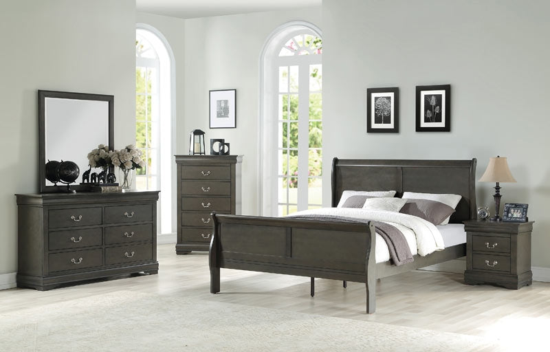 Louis Philippe III 5Pc Bedroom Set 24360 in Antique Gray by Acme