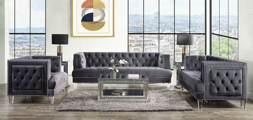 Acme Furniture Ansario 3 Piece Living Room Set in Blue 564555657