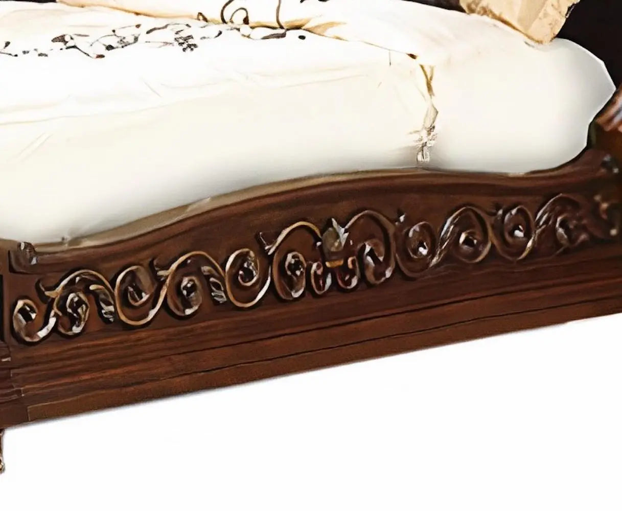 Cleopatra Traditional Style King Bed In Cherry Finish
