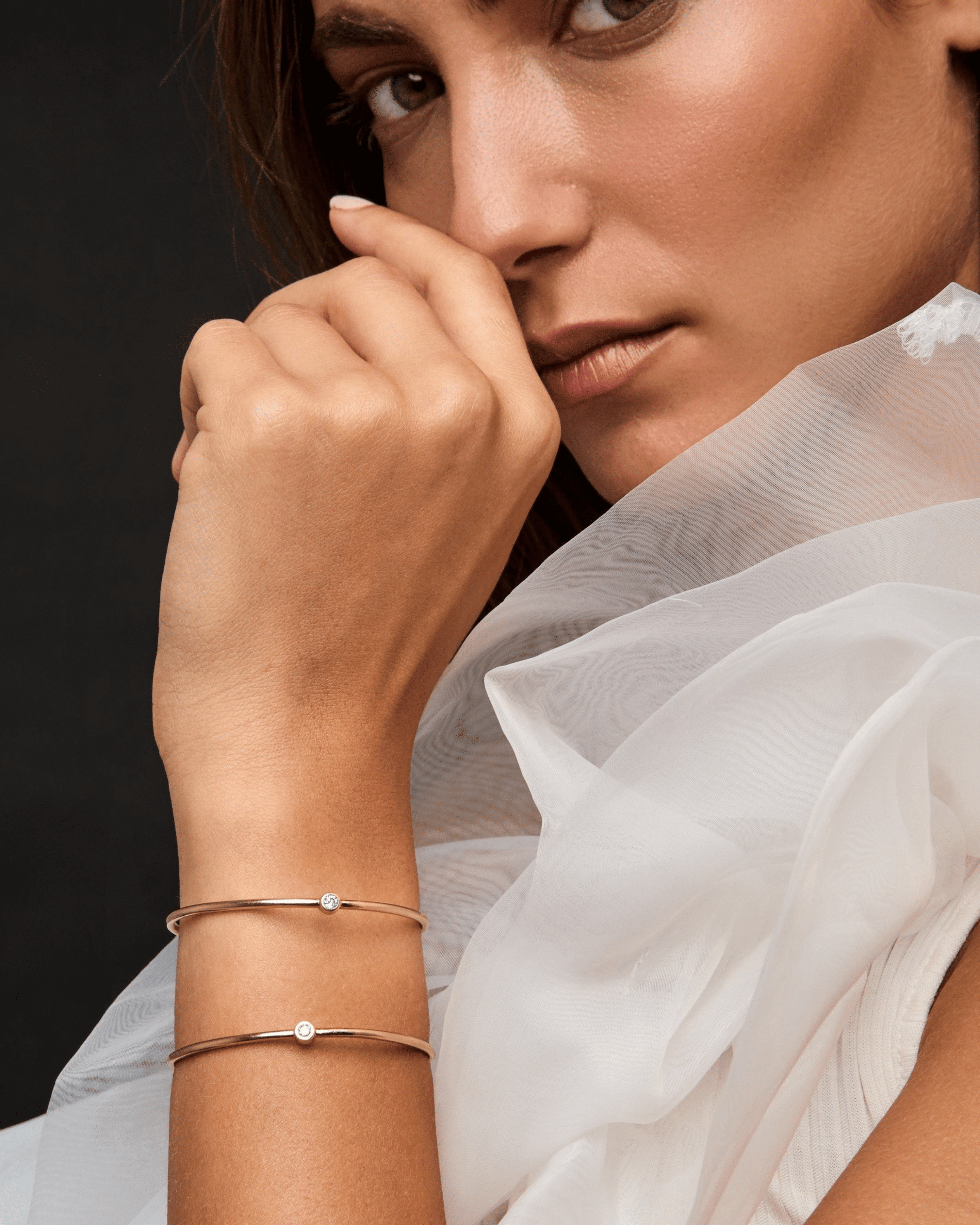 Bracelet Jonc Diamant et Cordon - Argent 925 Bracelets magal-dev 