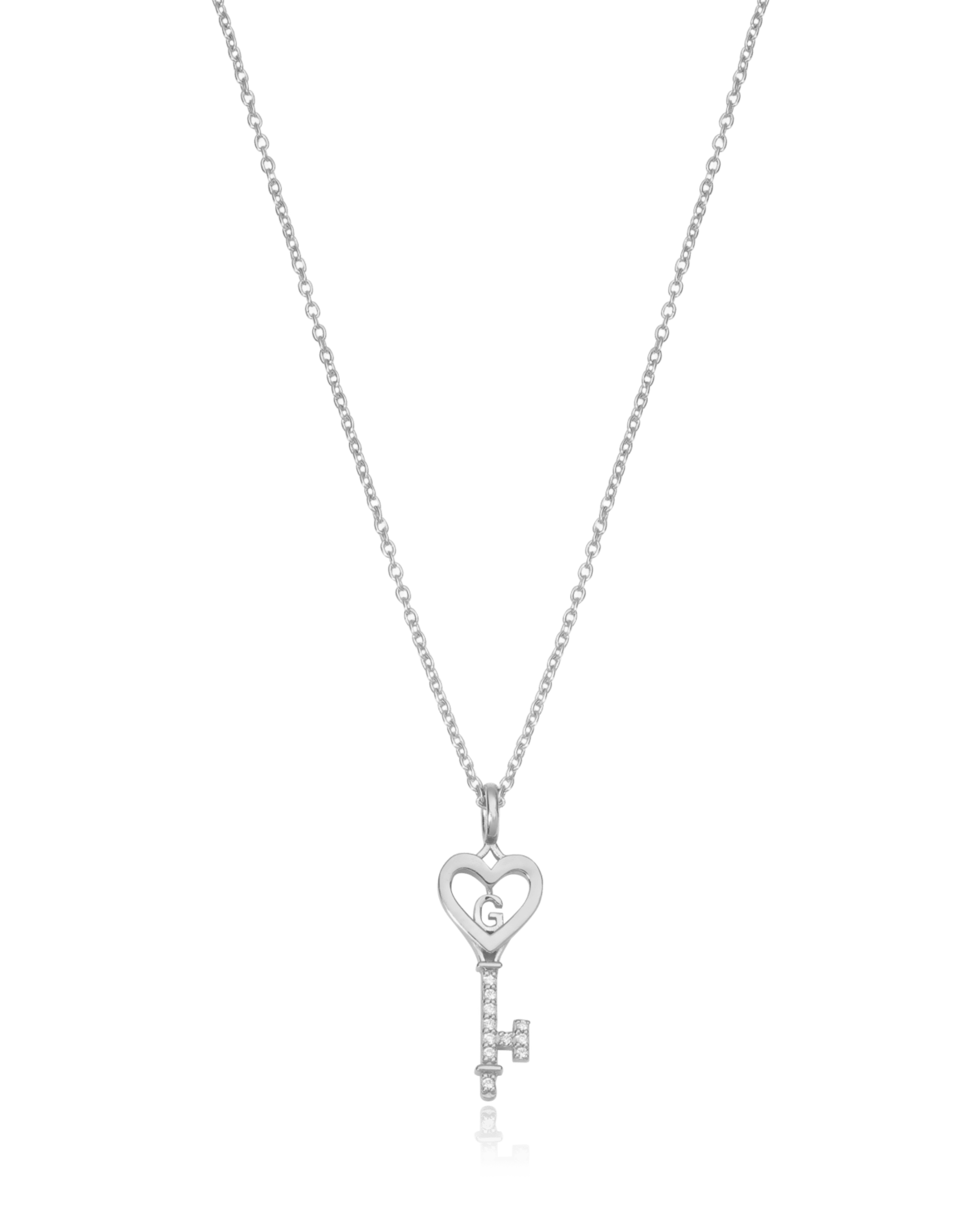 Key To My Heart Necklace with Diamond - 18K Gold Vermeil Necklaces magal-dev 