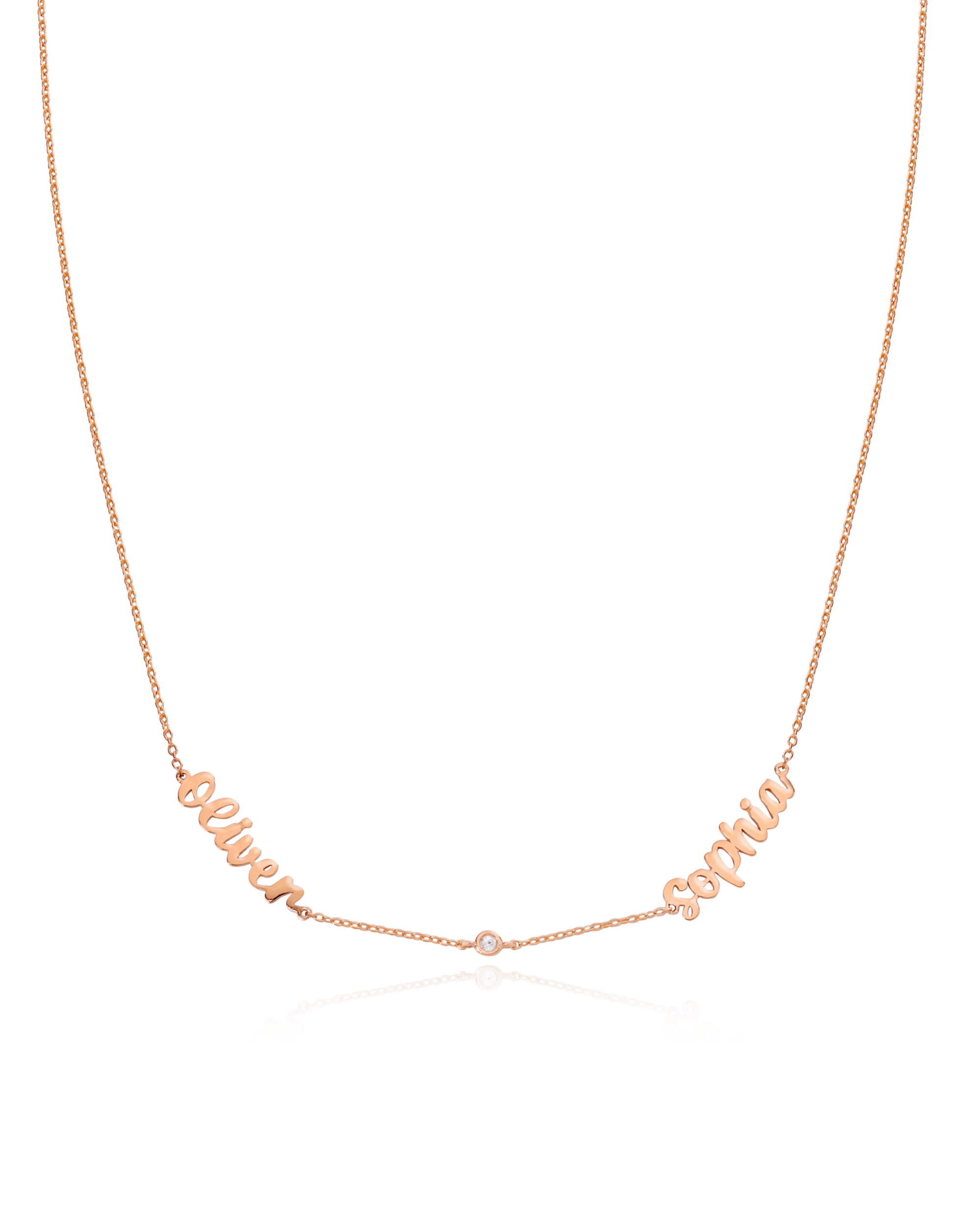 Name Necklace with Diamonds - 18K Gold Vermeil