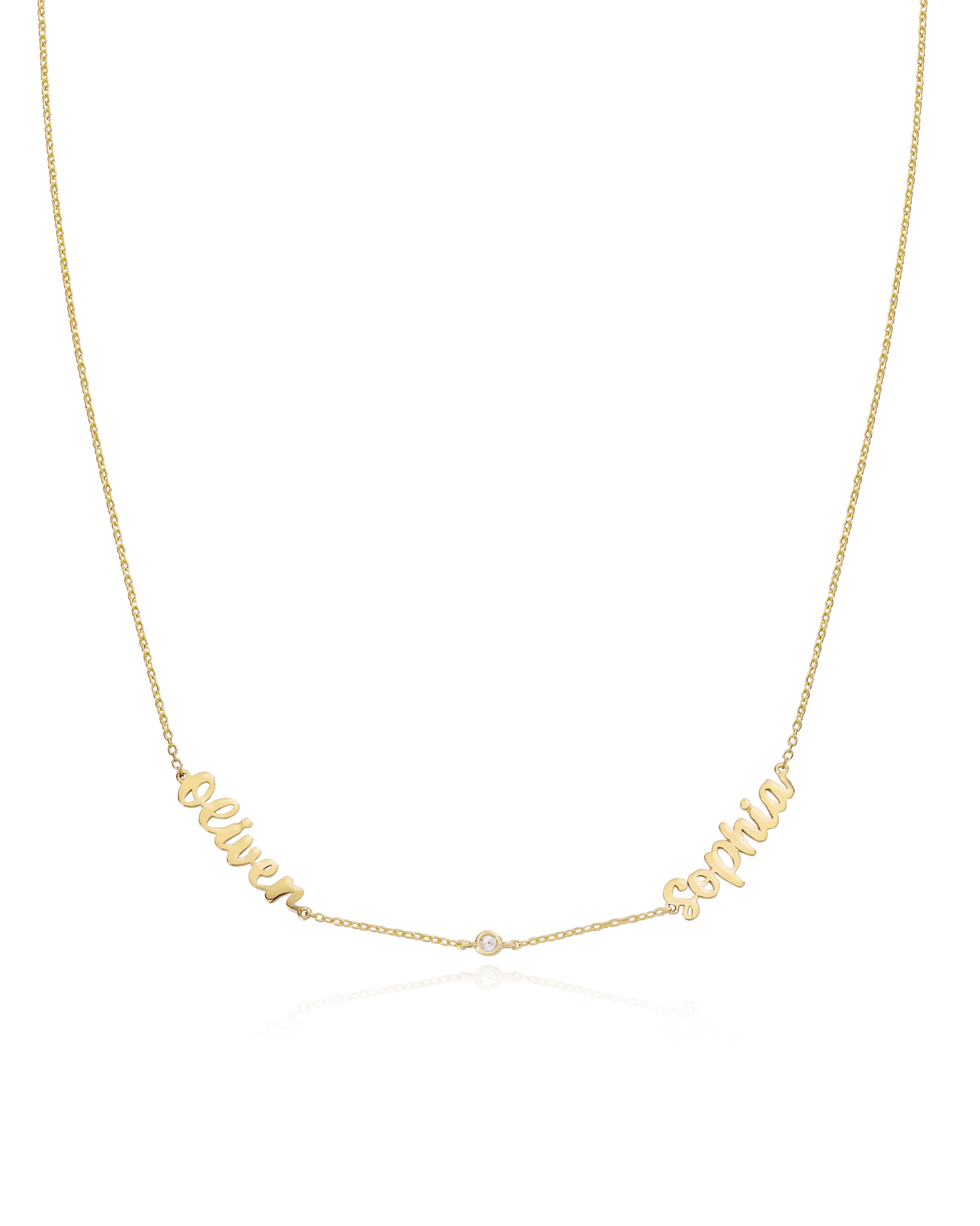 Name Necklace with Diamonds - 18K Gold Vermeil Necklaces magal-dev 