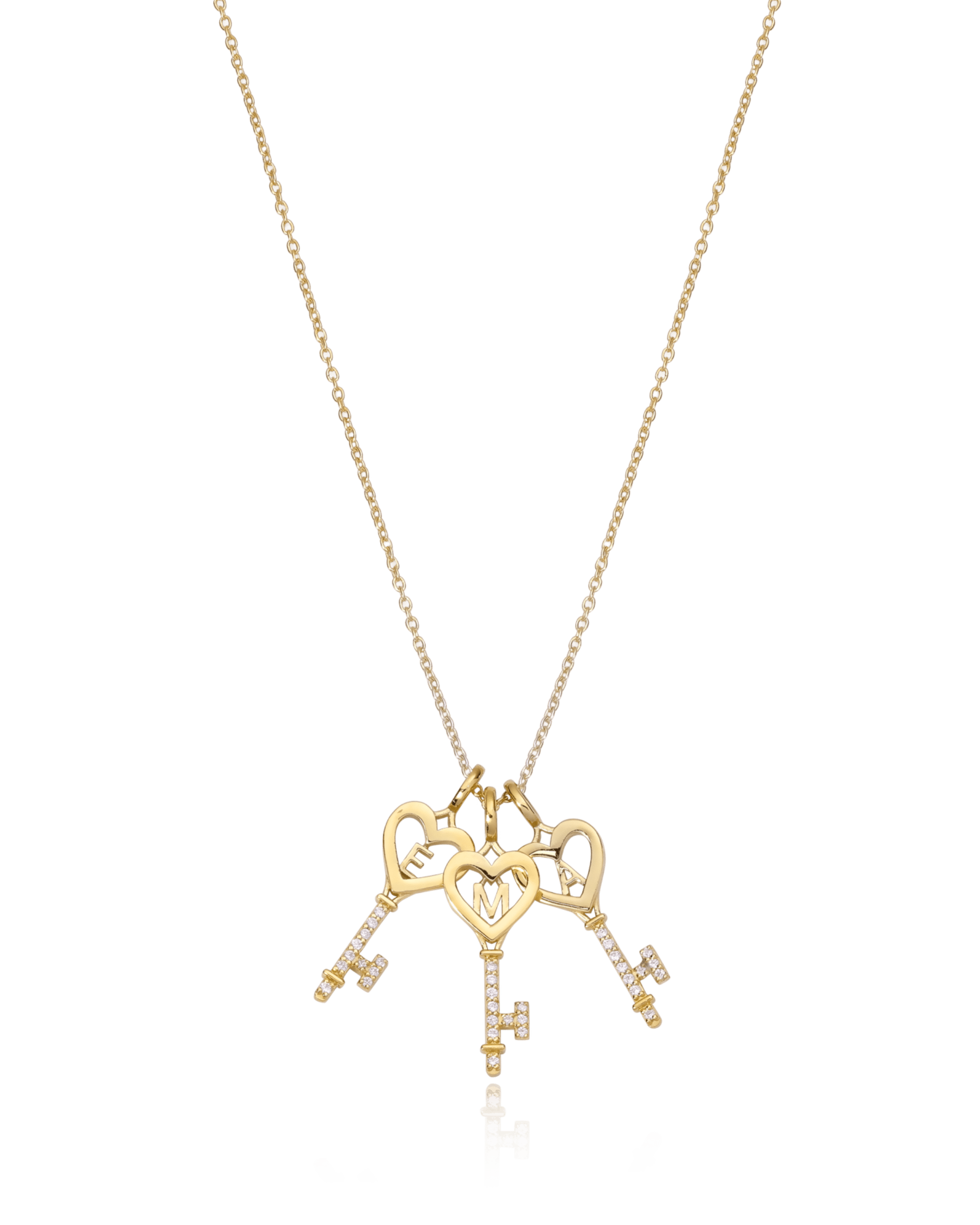 Key To My Heart Necklace with Diamond - 18K Gold Vermeil Necklaces magal-dev 1 Key 16" 