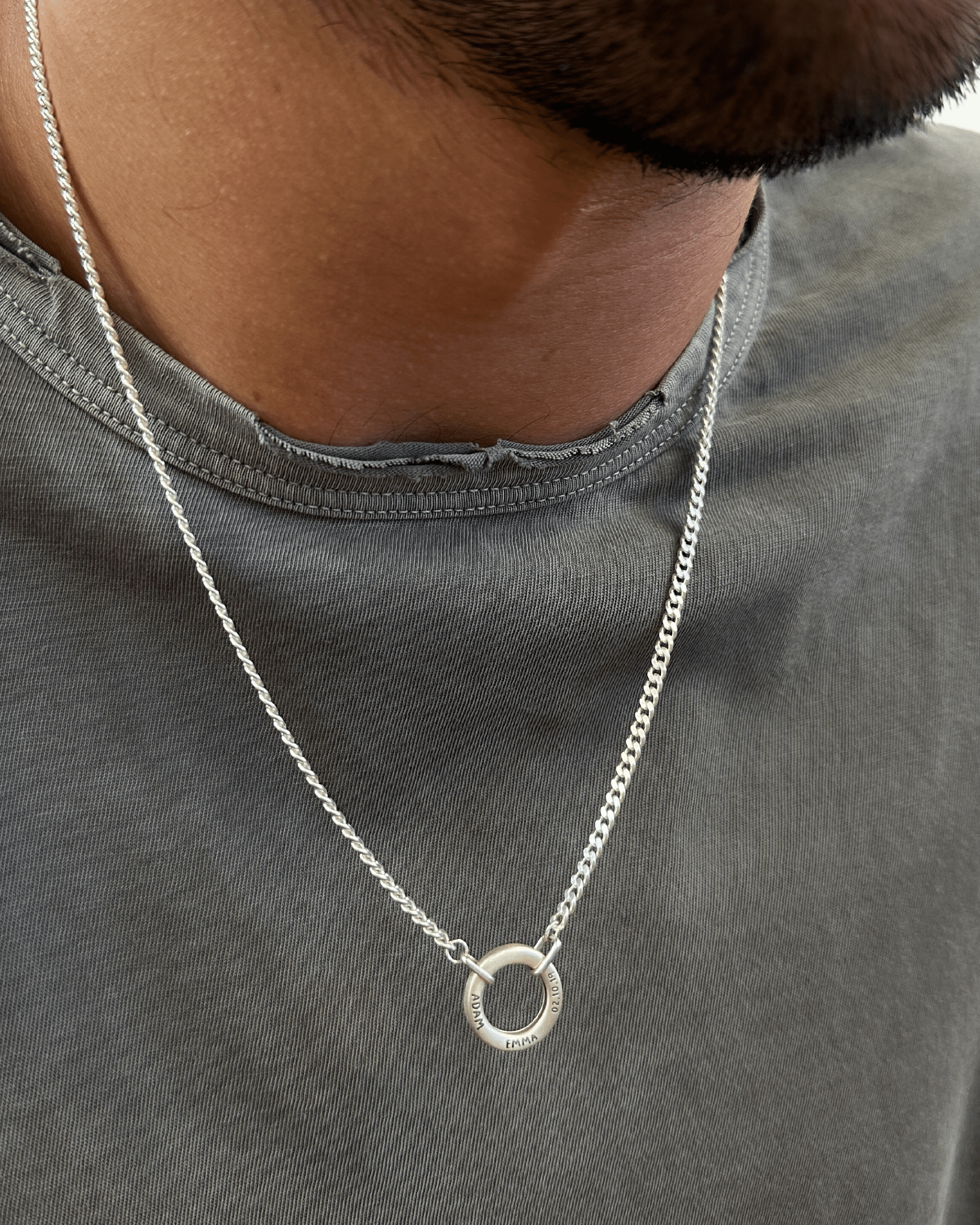 Men's Family Circle Necklace - 925 Sterling Silver Necklaces magal-dev 