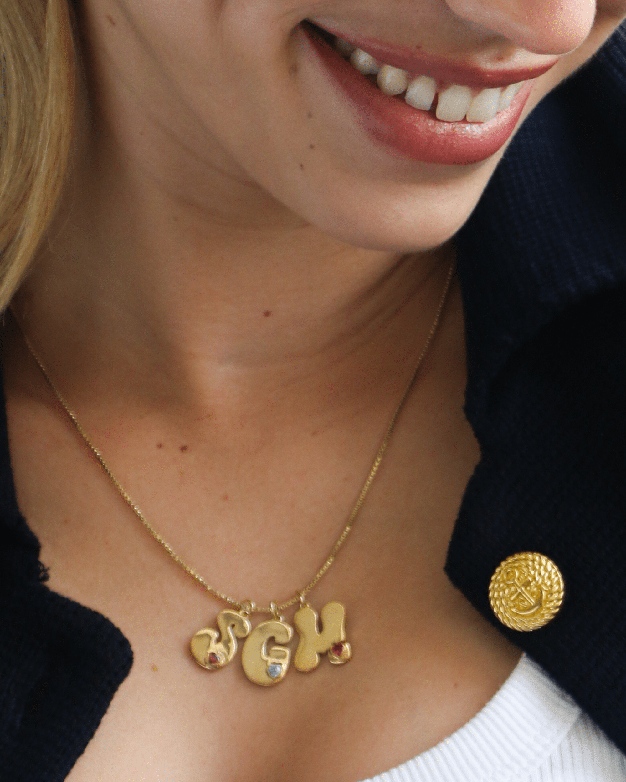 Retro Initial Necklace - 18K Gold Vermeil Necklaces magal-dev 