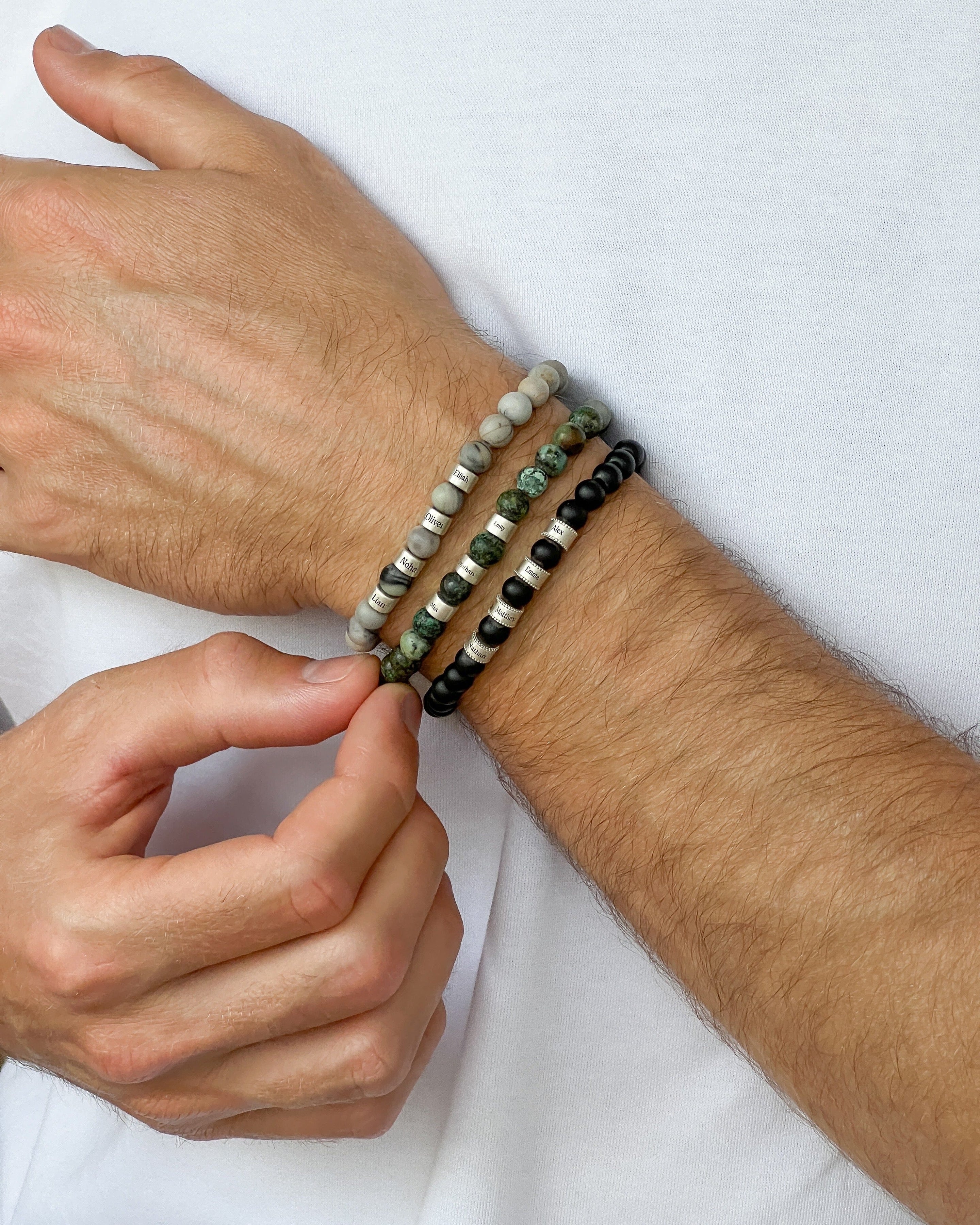 Dad's Legacy Beads Bracelet w/ Turquoise Stones - 925 Sterling Silver Bracelets magal-dev 