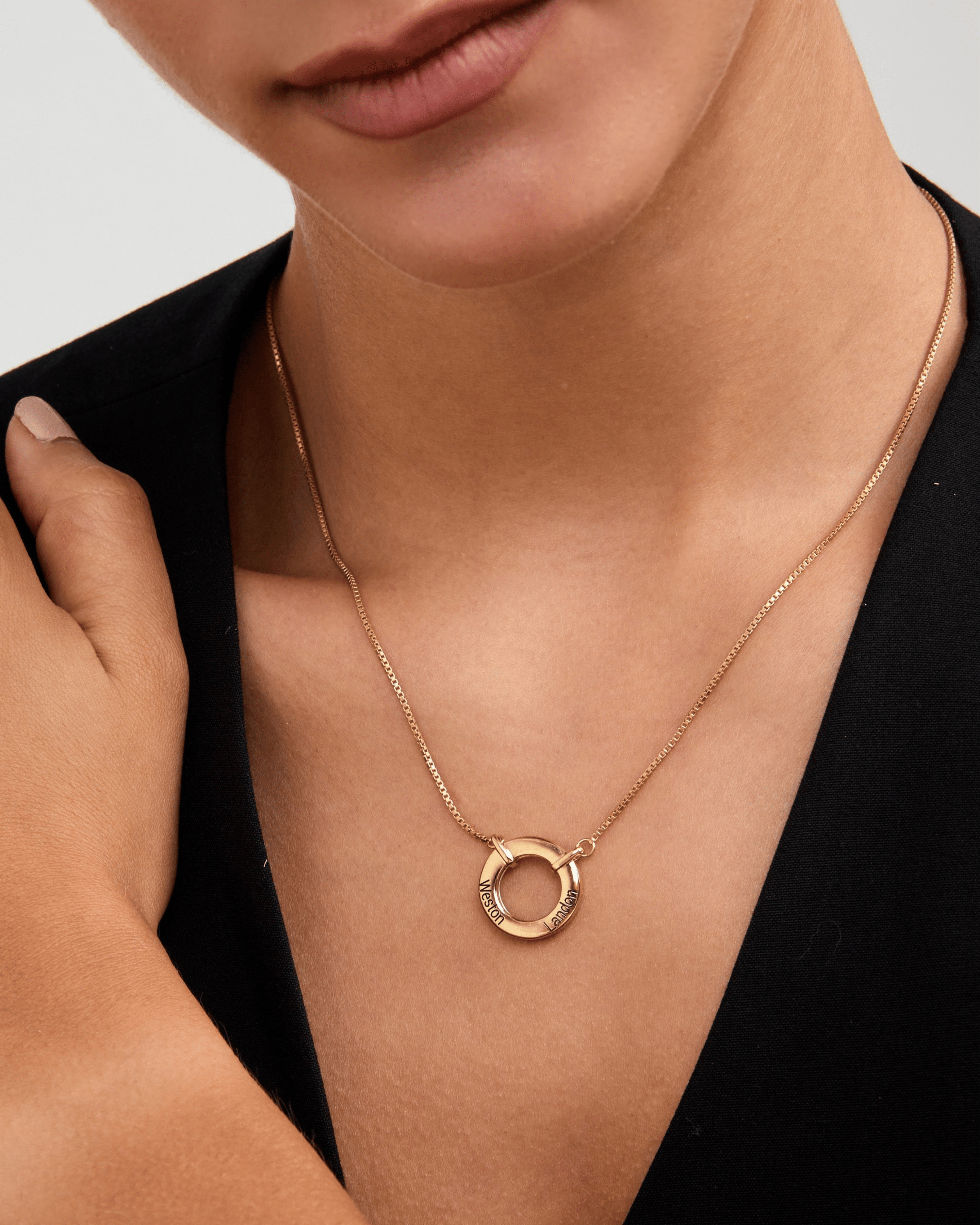 Family Circle Necklace - 18K Rose Gold Plated Necklaces magal-dev 