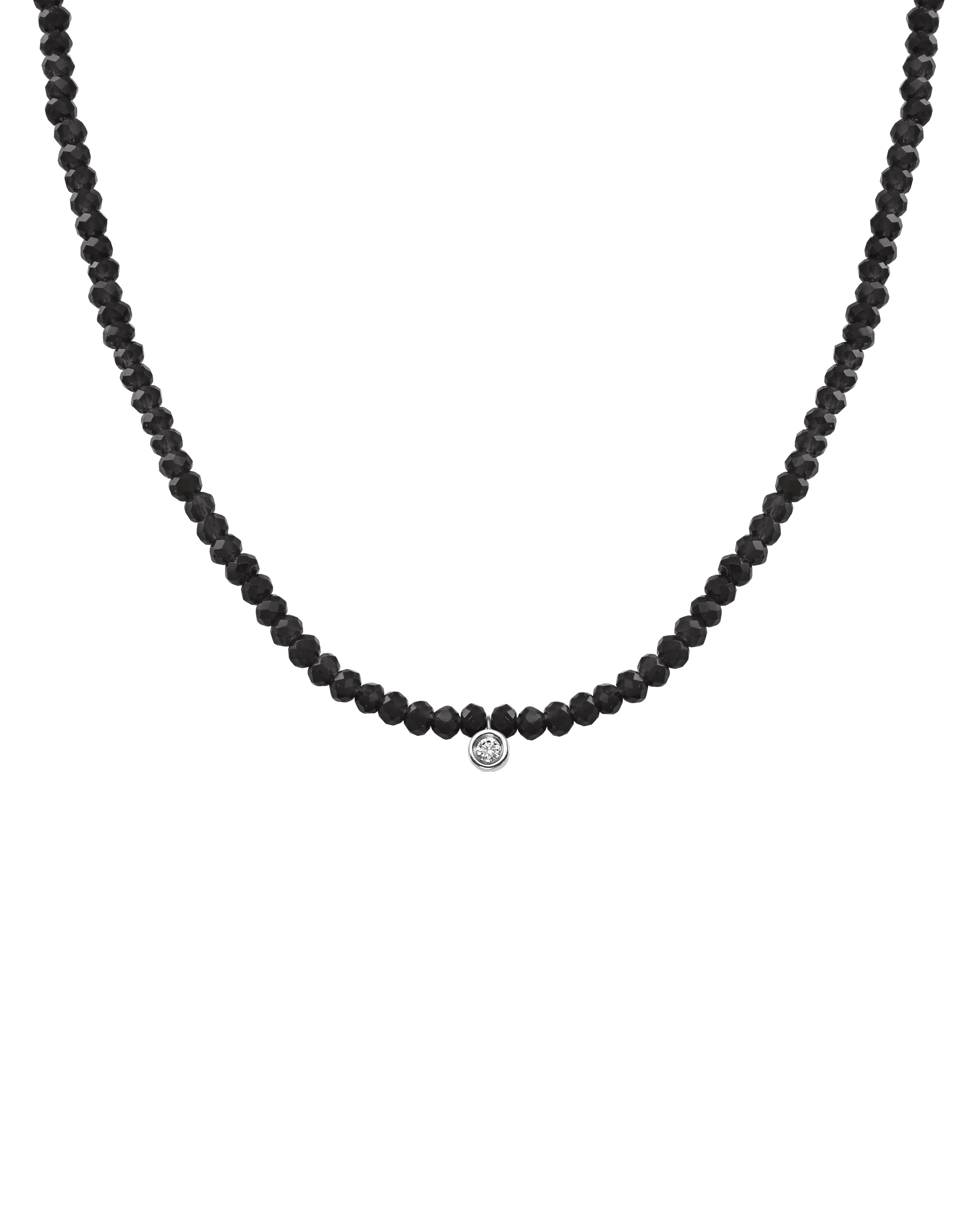 The Gemstone & Diamond Necklace - 14K White Gold