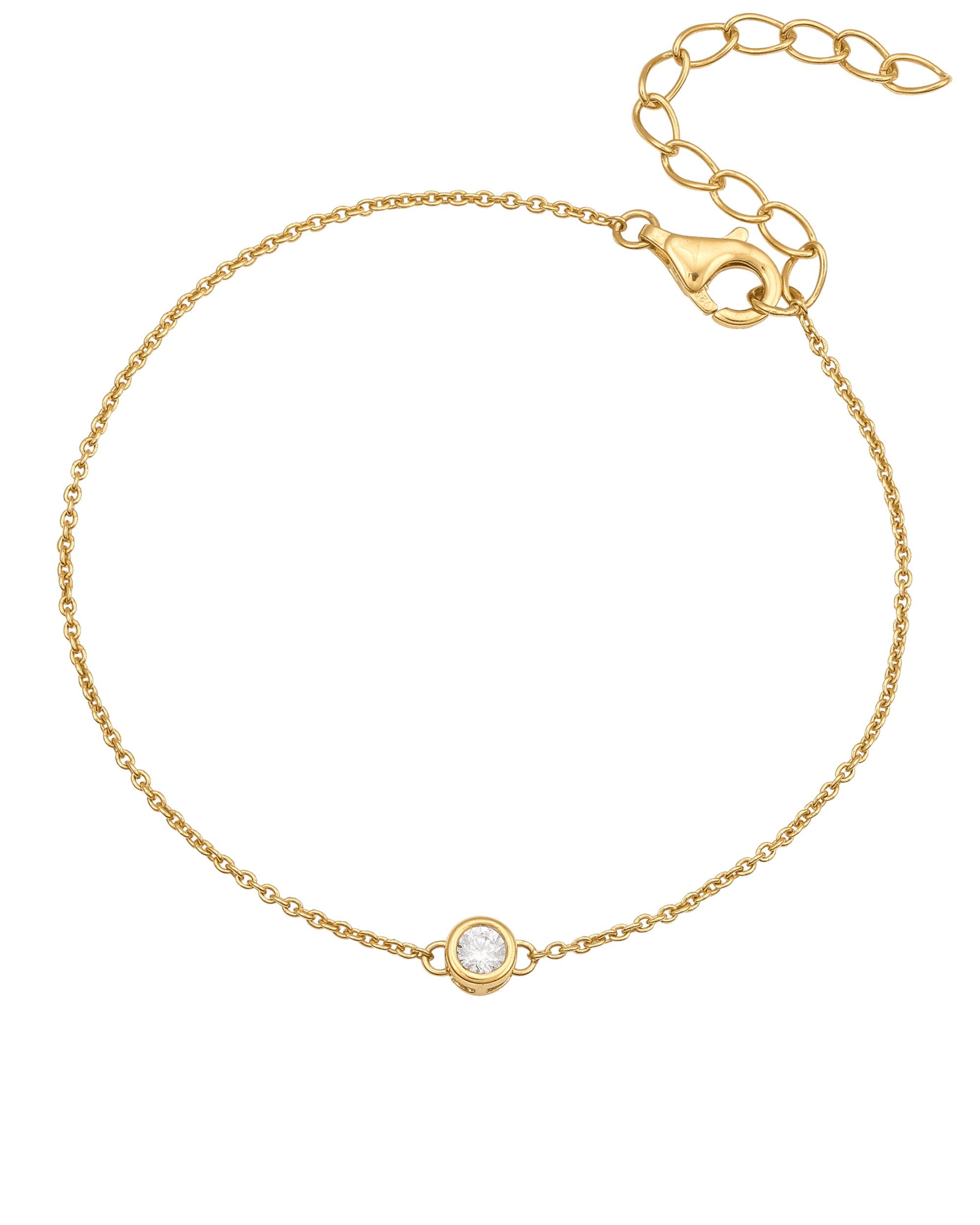 Chaîne de L’amour - Or Jaune Plaqué 18 carats Bracelets magal-dev Large: 0.10 carats 15cm + 2.5cm chaînette d'extension (Poignet: Small - Medium) 