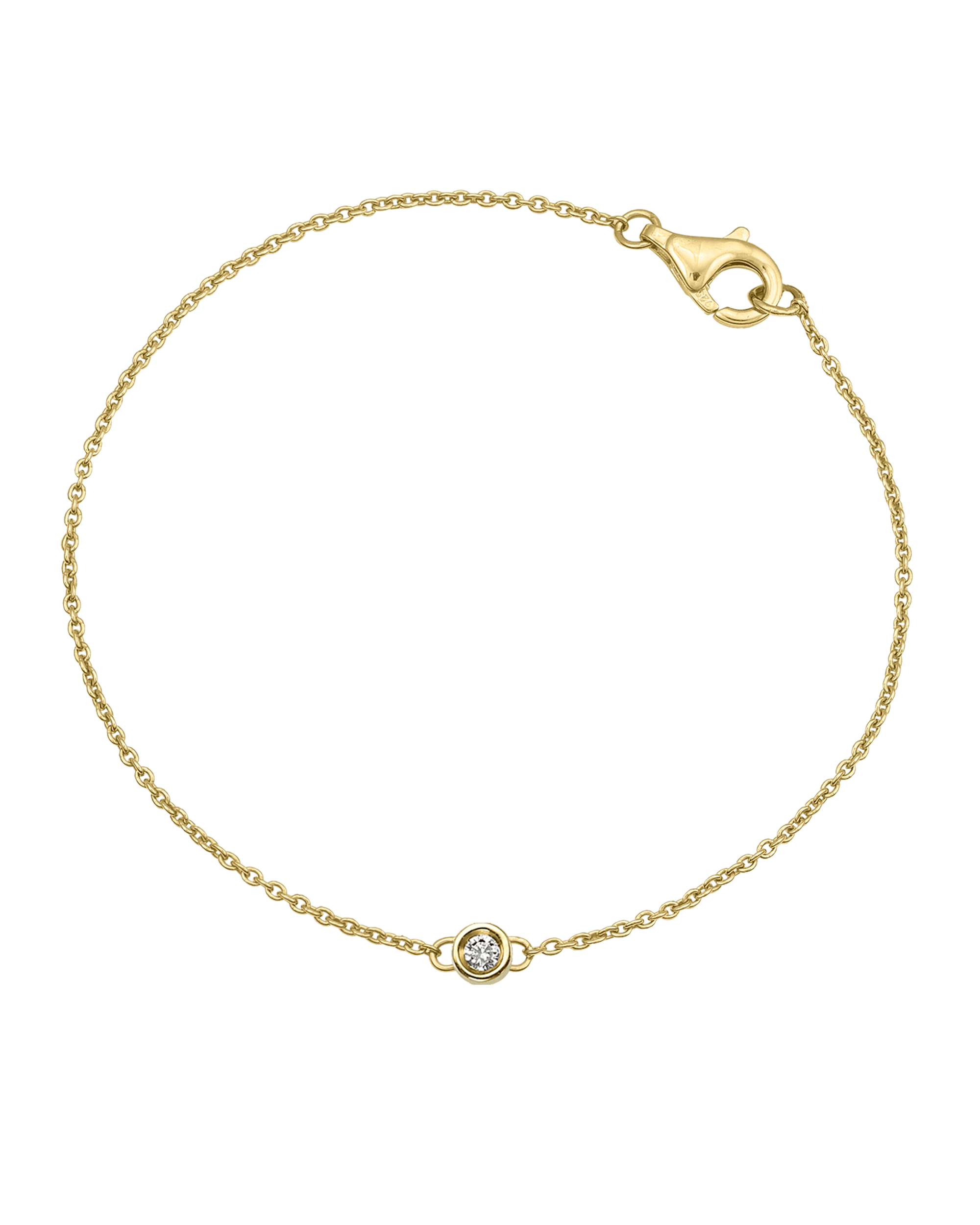 Chain of Love - 14K Yellow Gold Bracelets magal-dev Small: 0.03ct 6" 