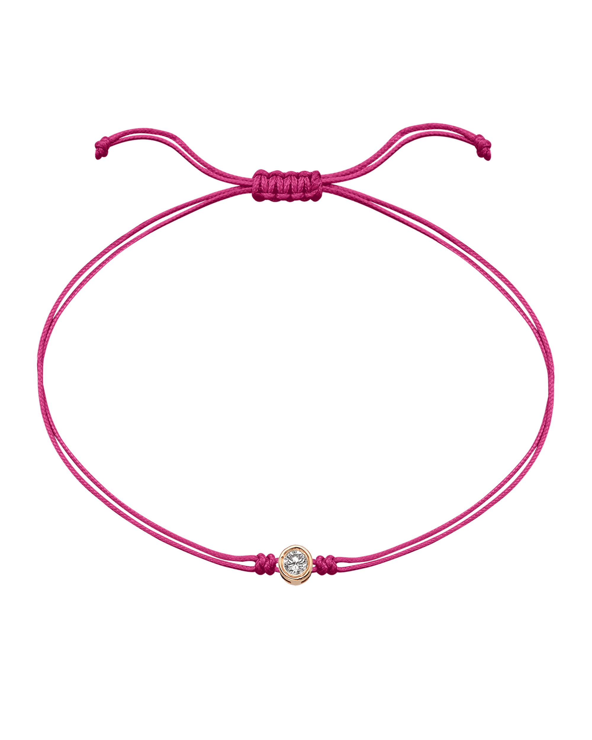 Pink : The Classic String of Love - 14K Rose Gold Bracelets magal-dev Fuchsia Large: 0.1ct 