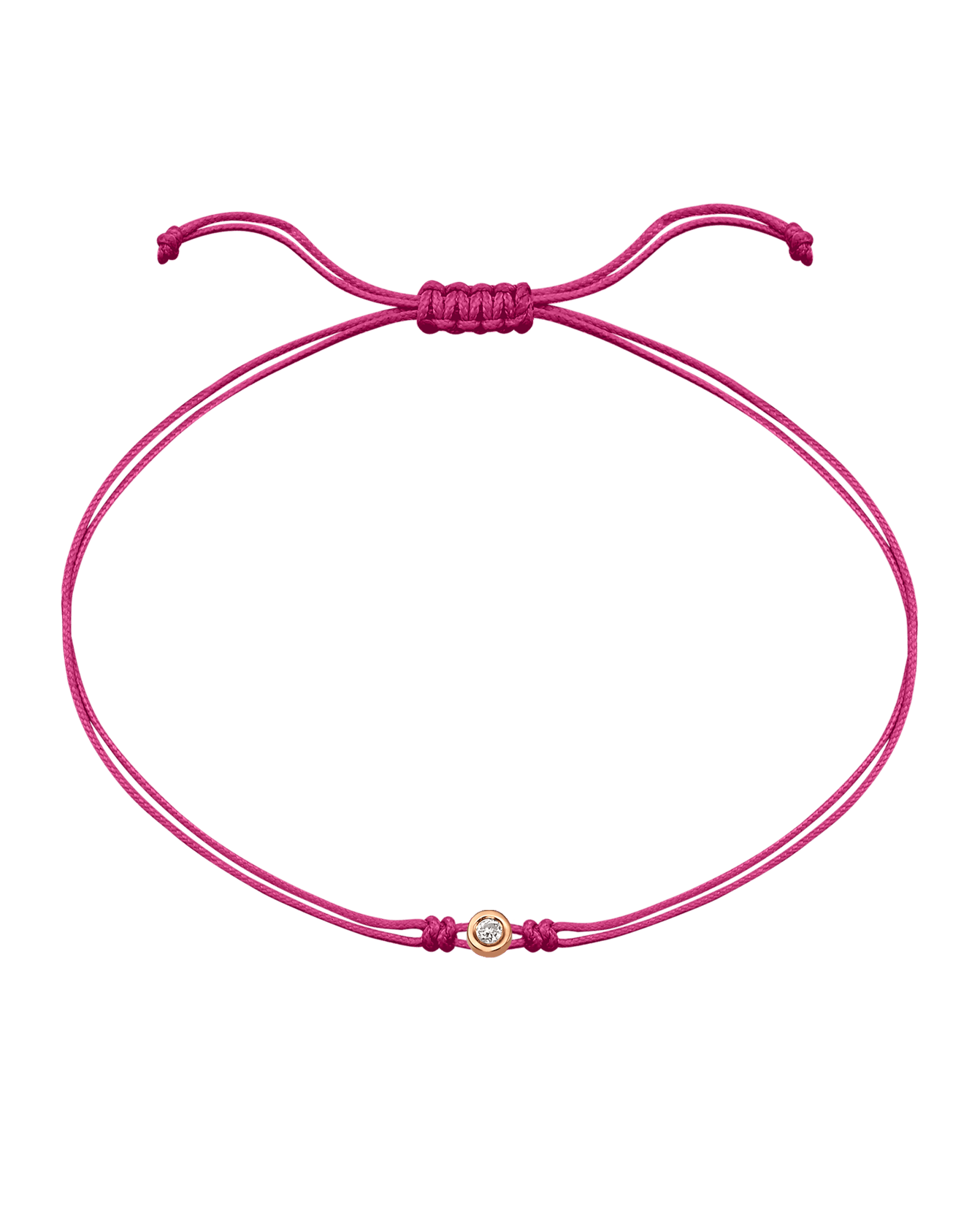 Pink : The Classic String of Love - 14K Rose Gold Bracelets magal-dev Fuchsia Small: 0.03ct 