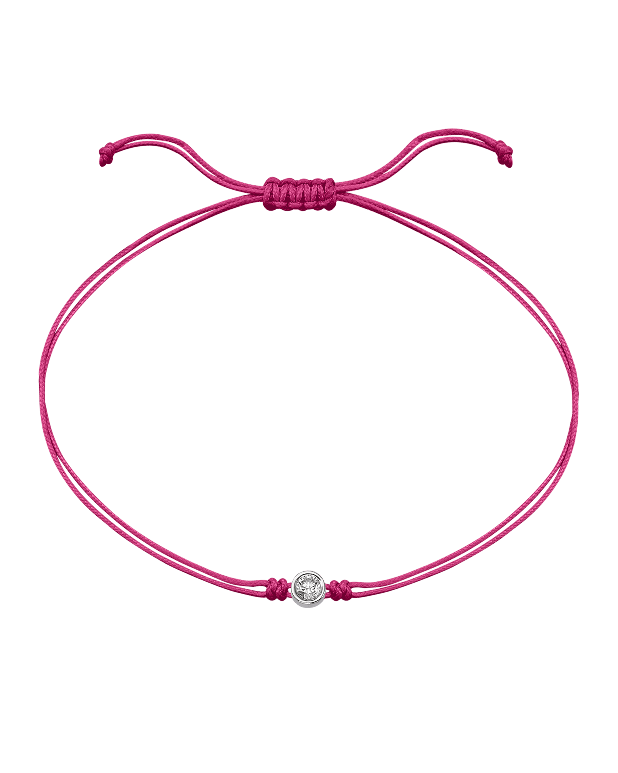 Pink : The Classic String of Love - 14K White Gold Bracelets magal-dev Fuchsia Large: 0.1ct 