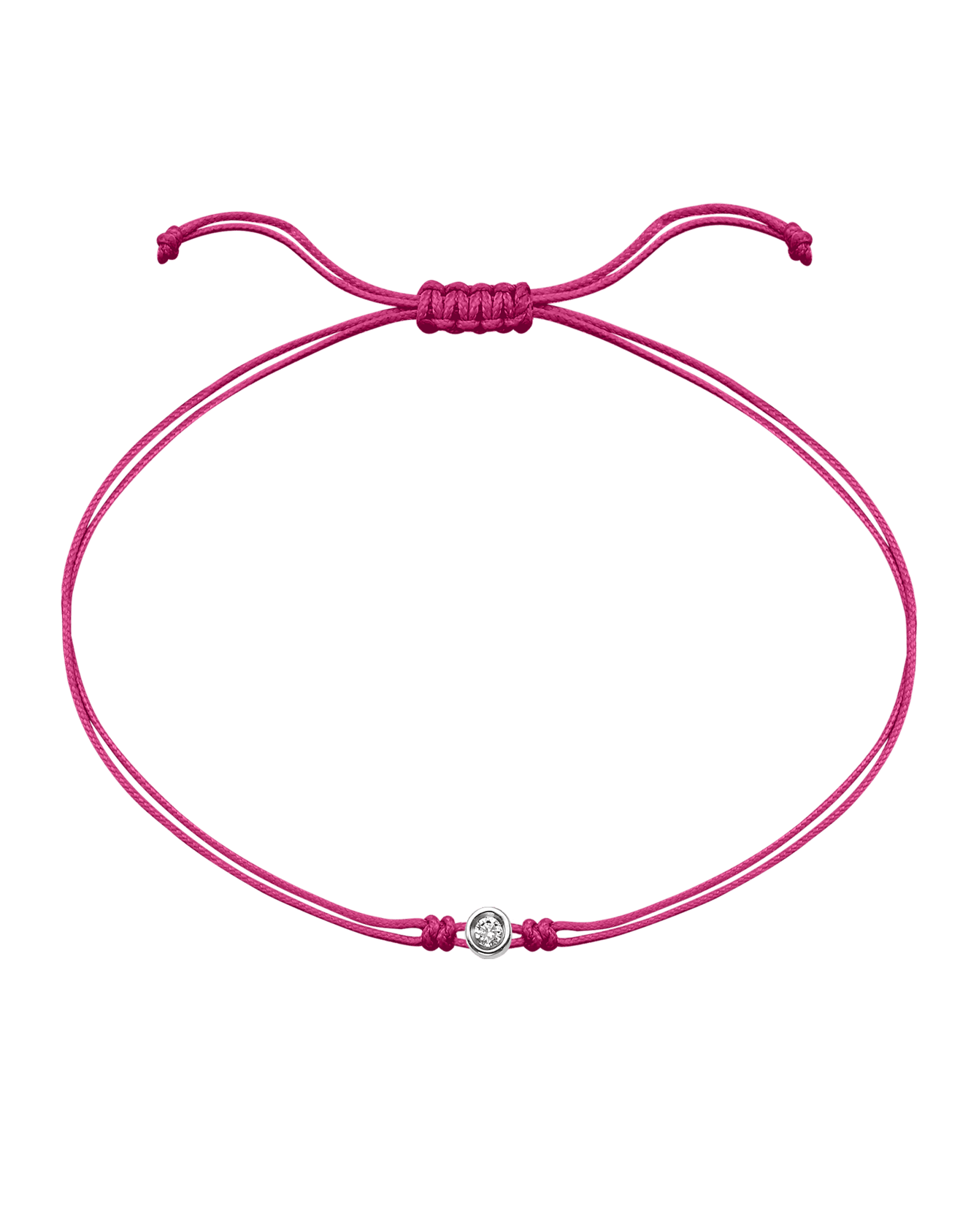 Pink : The Classic String of Love - 14K White Gold Bracelets magal-dev Fuchsia Small: 0.03ct 