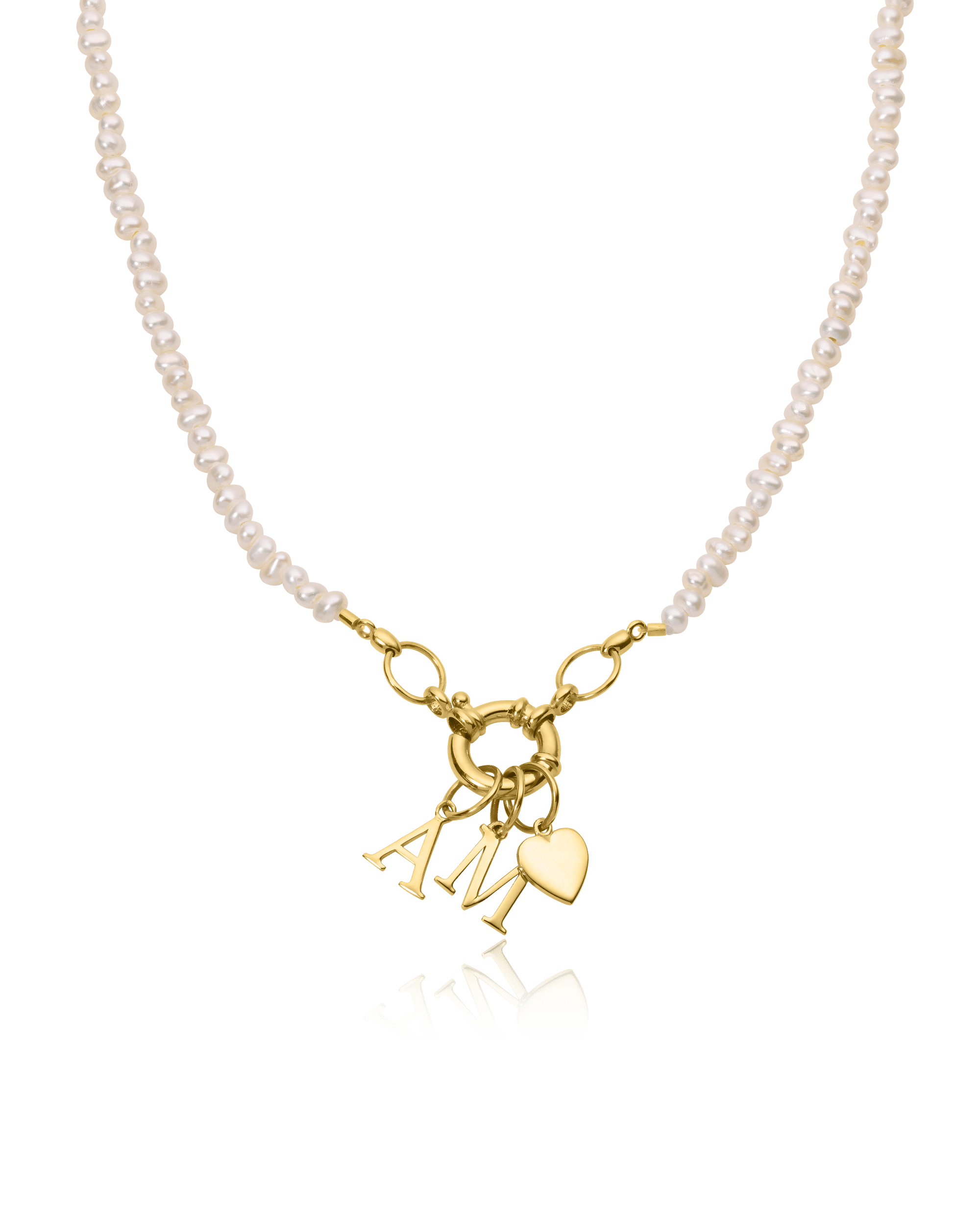 Pearl Charm Lock Necklace - 18K Gold Vermeil Necklaces magal-dev Pearl (OUT OF STOCK) 1 Charm 16"