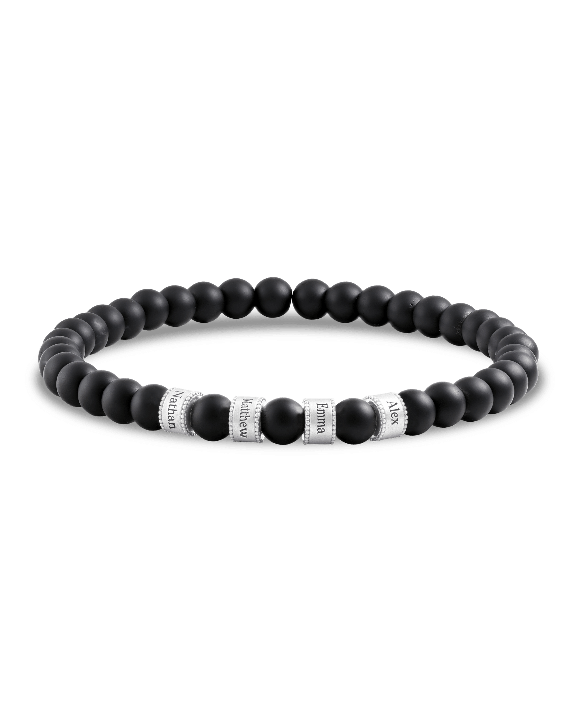 Dad's Legacy Beads Bracelet w/ Black Onyx Stones