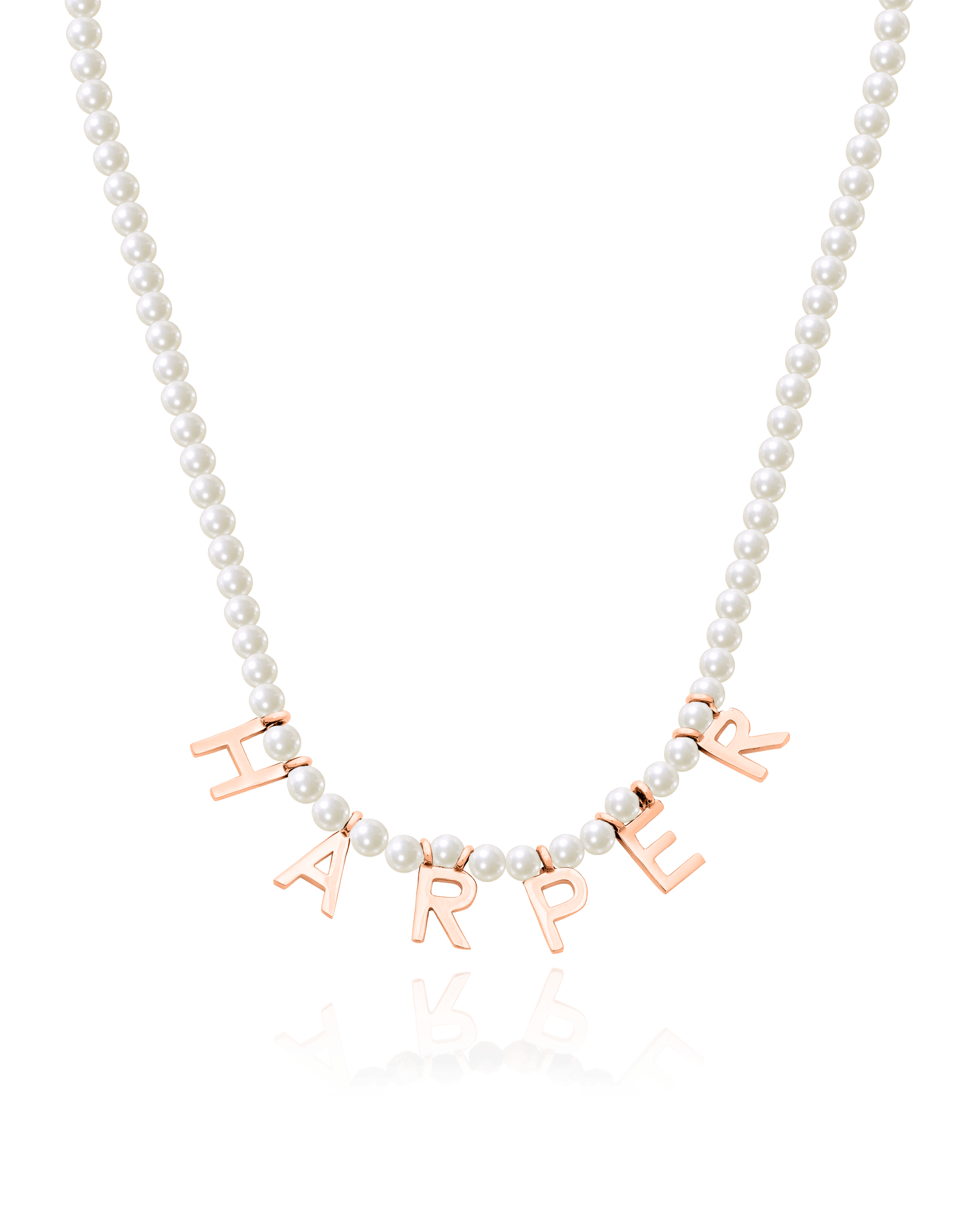Collier de Perles Naturelles & Initiale - Or Jaune Plaqué 18 carats Necklaces magal-dev 