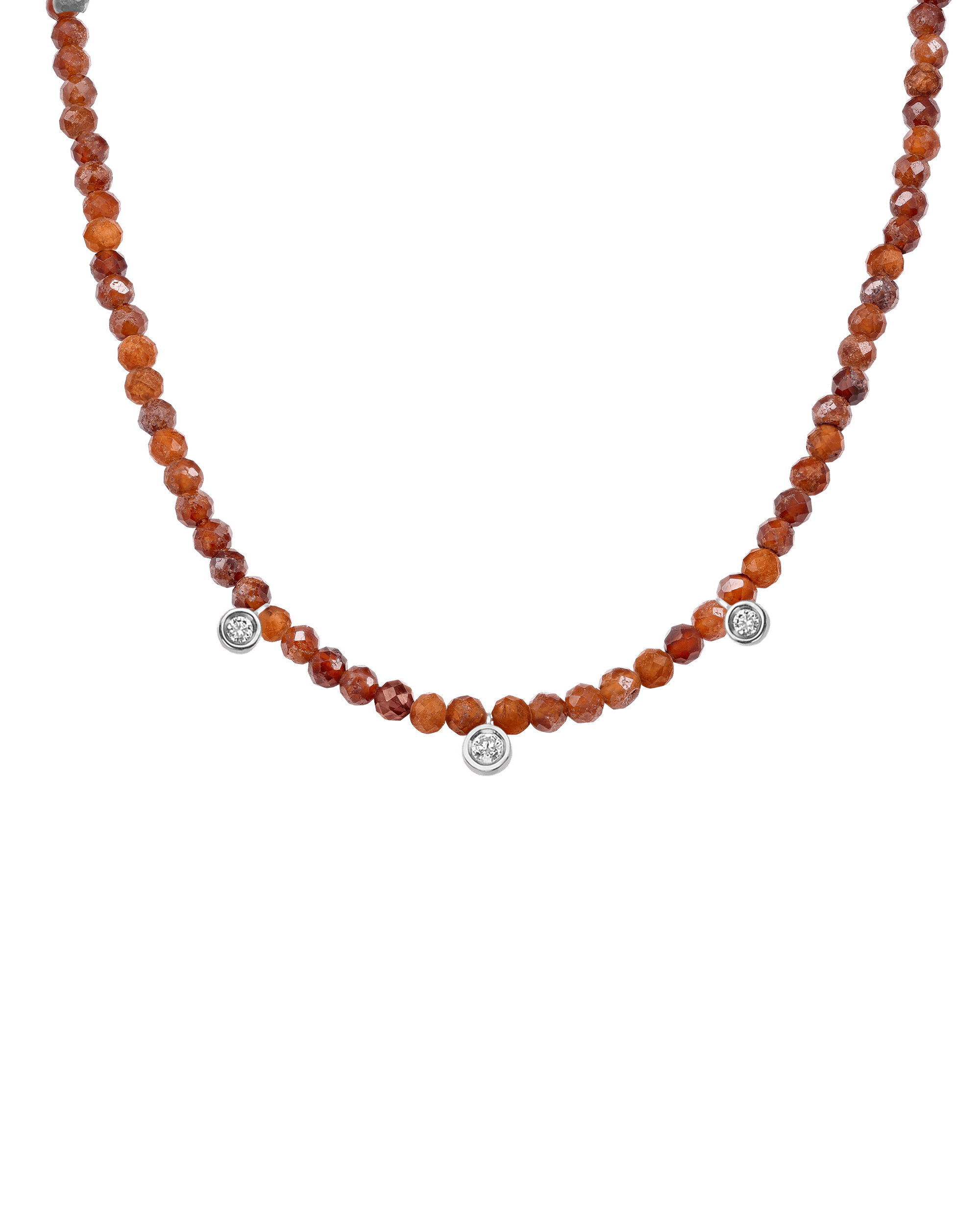 Apatite Gemstone & Three diamonds Necklace - 14K Yellow Gold Necklaces magal-dev 