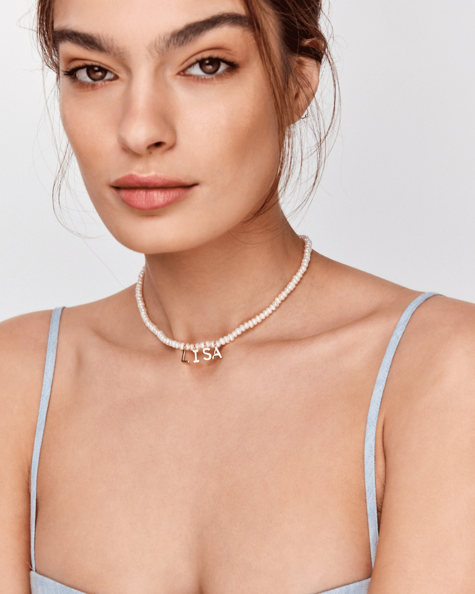 Collier de Perles Naturelles & Initiale - Or Jaune Plaqué 18 carats Necklaces magal-dev 