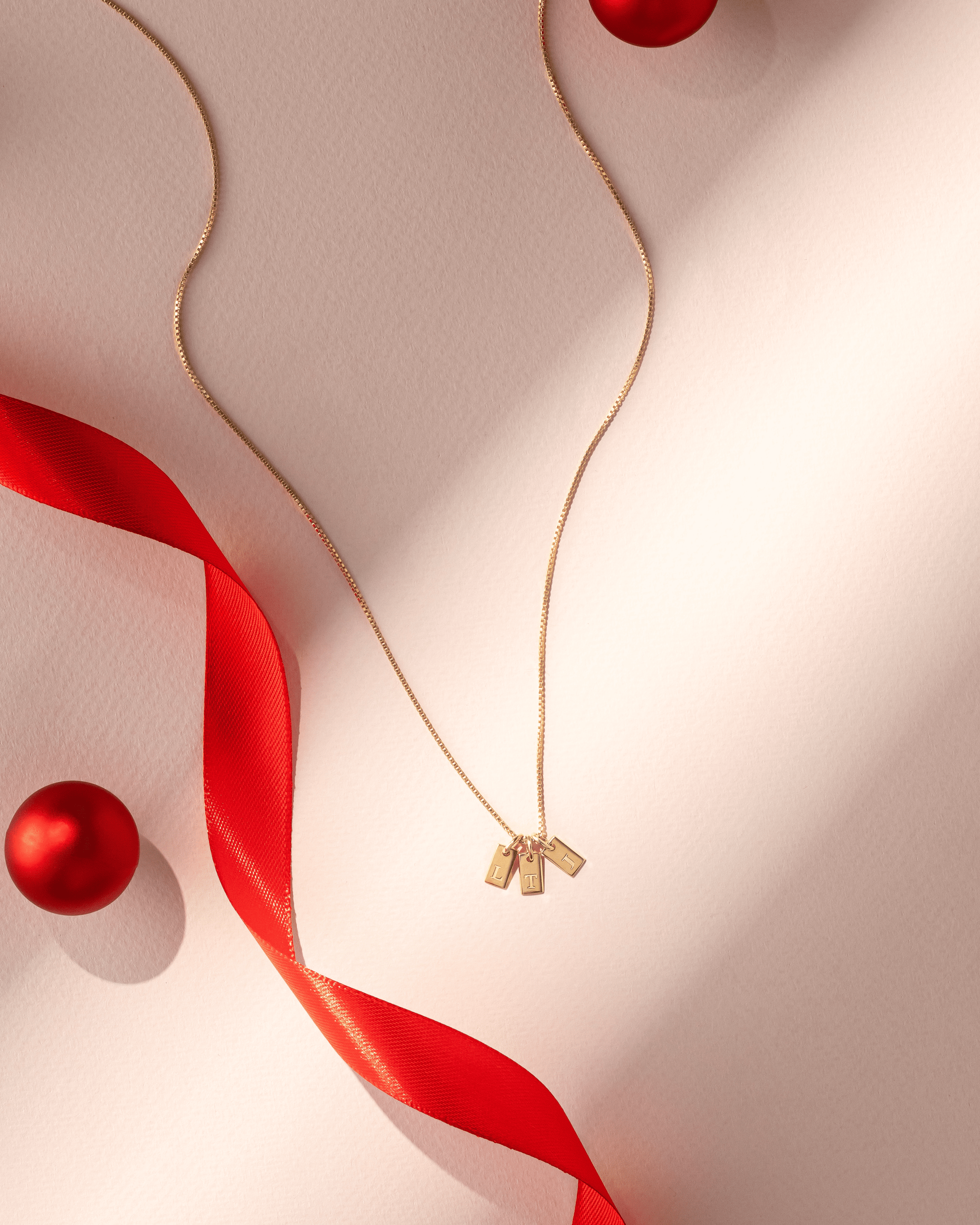 Collier Mini Plaque Initiale(s) - Or Rose Plaqué 18 carats Necklaces Gold Vermeil 