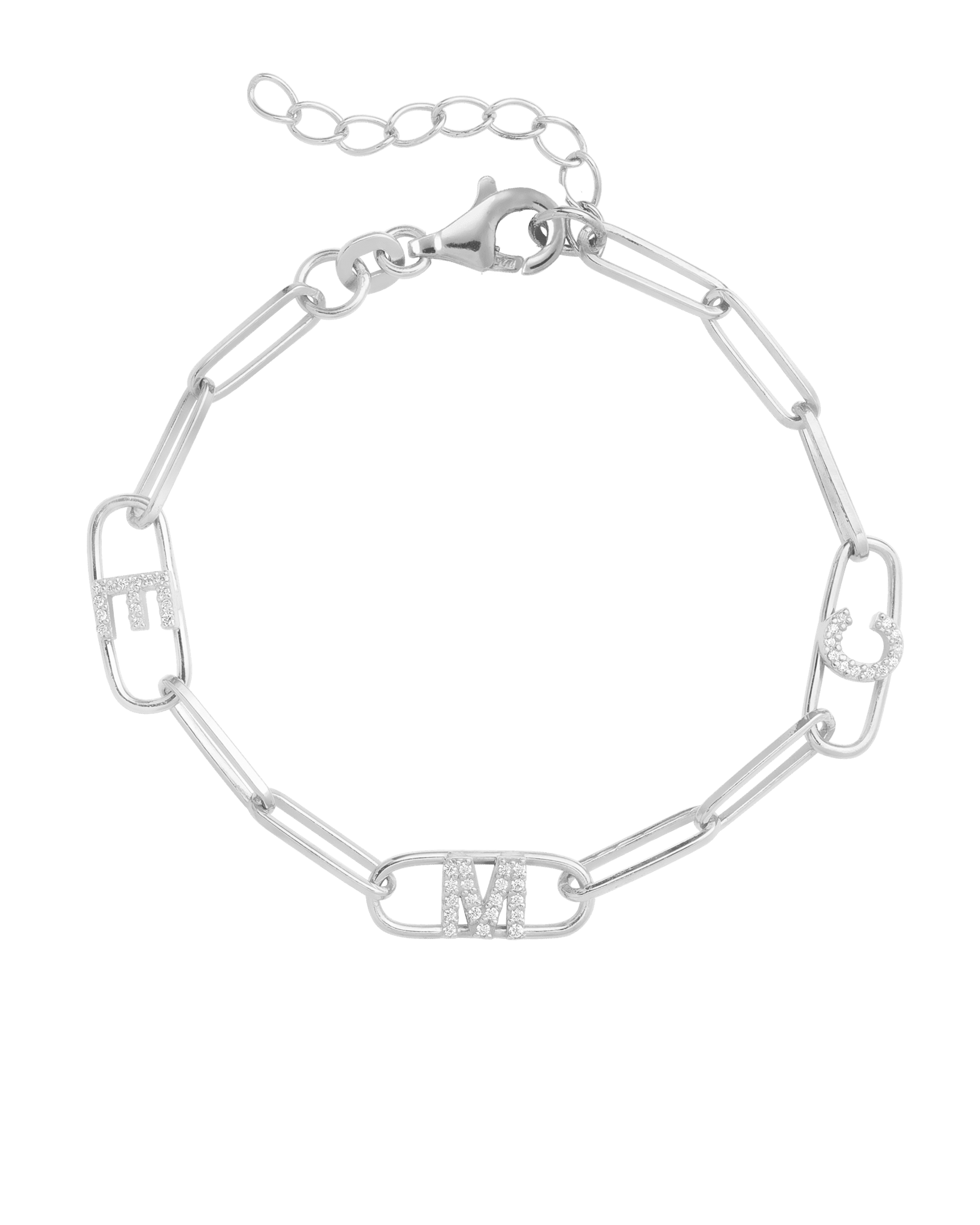 Initials Link Bracelet - 18K Rose Vermeil Bracelets magal-dev 