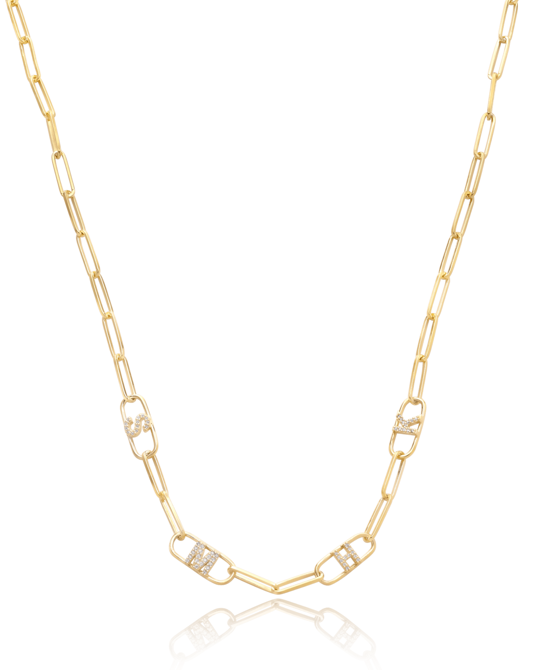 Initials Link Necklace - 18K Gold Vermeil Necklaces magal-dev 1 Initial 16” 