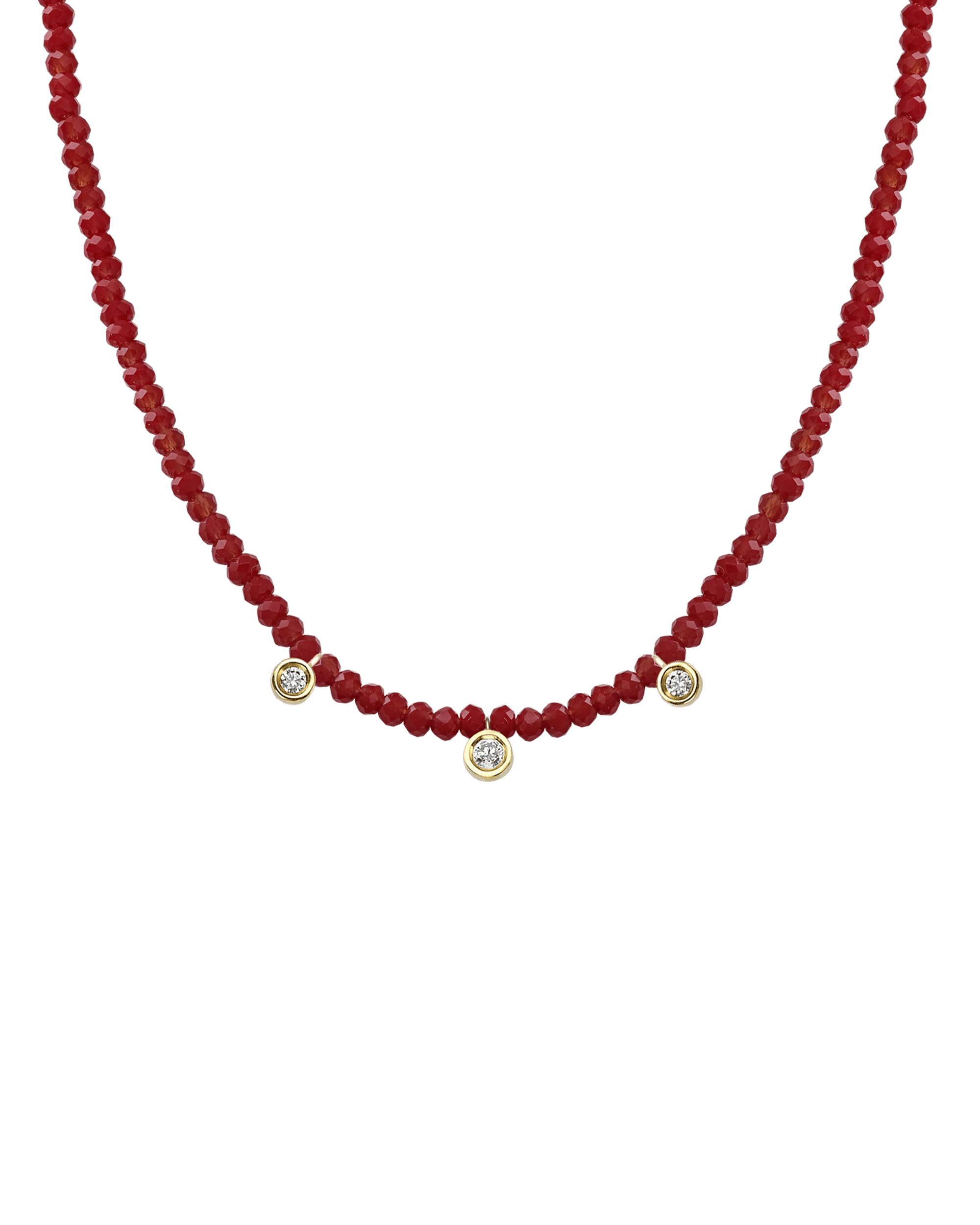 Apatite Gemstone & Three diamonds Necklace - 14K Rose Gold Necklaces magal-dev 