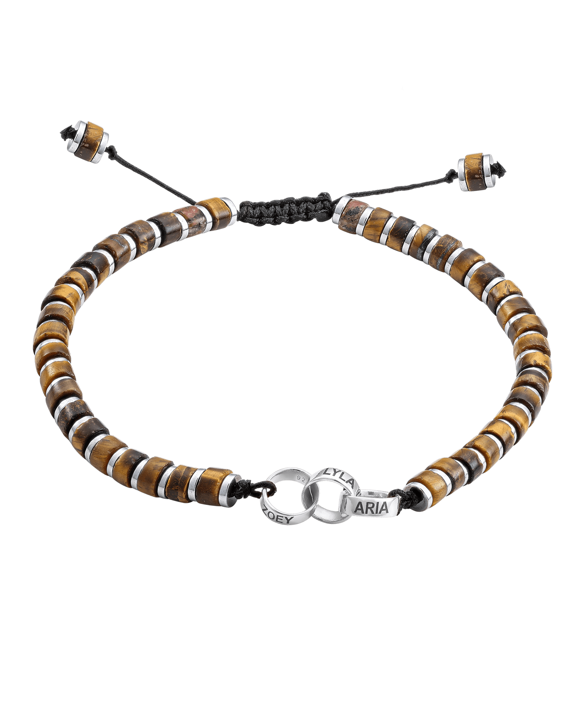 Bracelet Oeil de Tigre & Bagues Personnalisables - Argent 925 Bracelets magal-dev 3 Lien(s) 