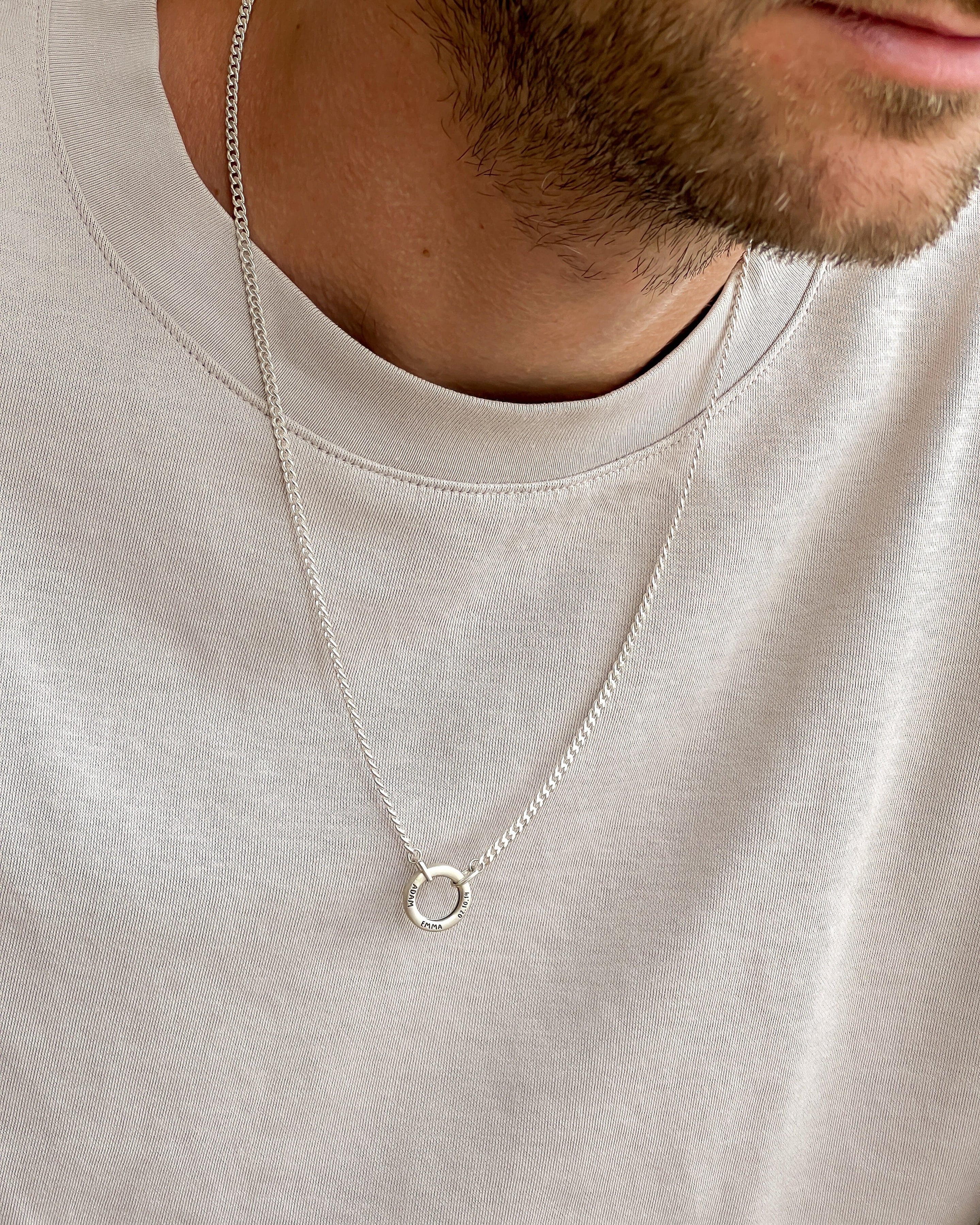 Men's Family Circle Necklace - 925 Sterling Silver Necklaces magal-dev 
