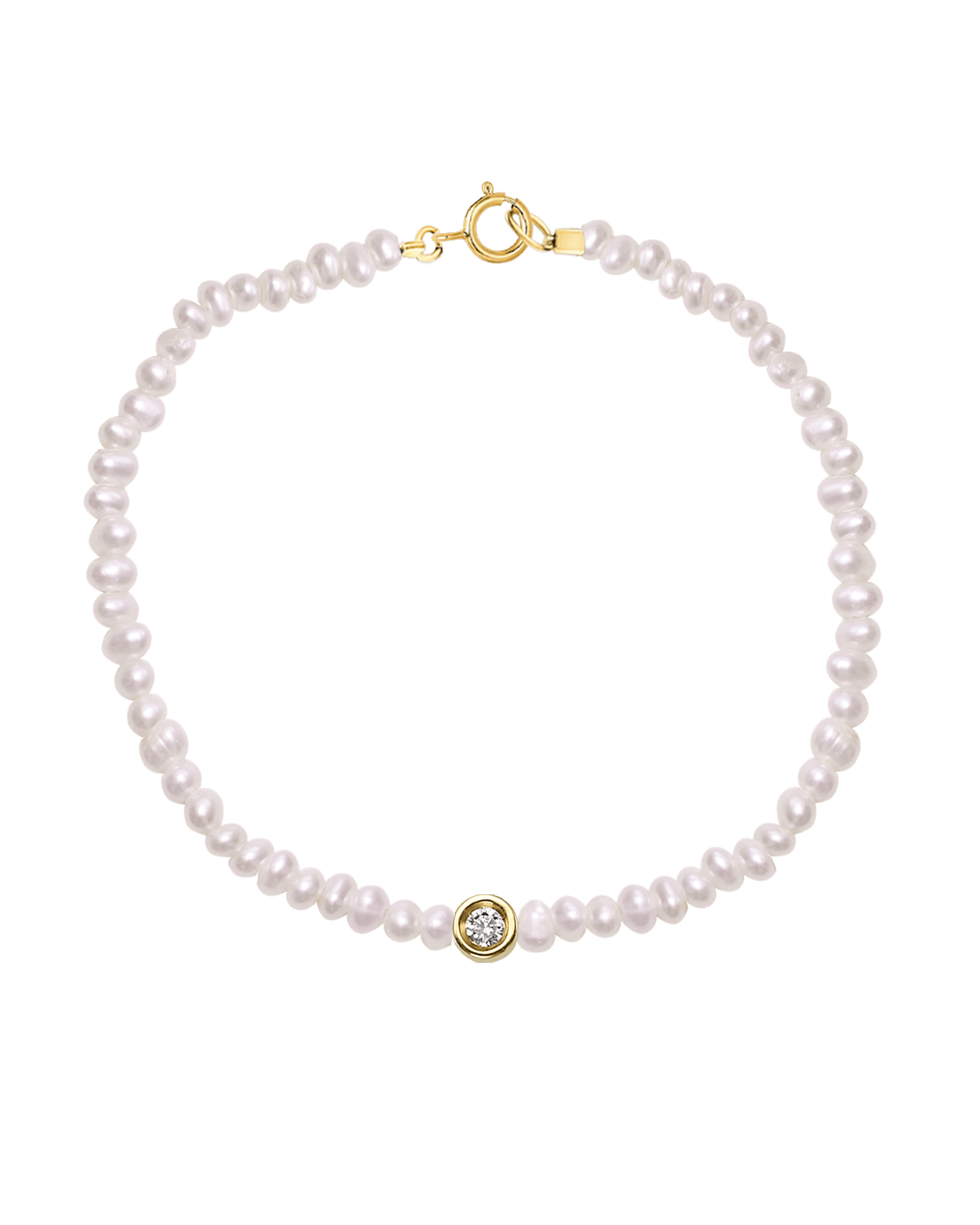 Pearl & Diamond Bracelet - 14K Yellow Gold Bracelets magal-dev 