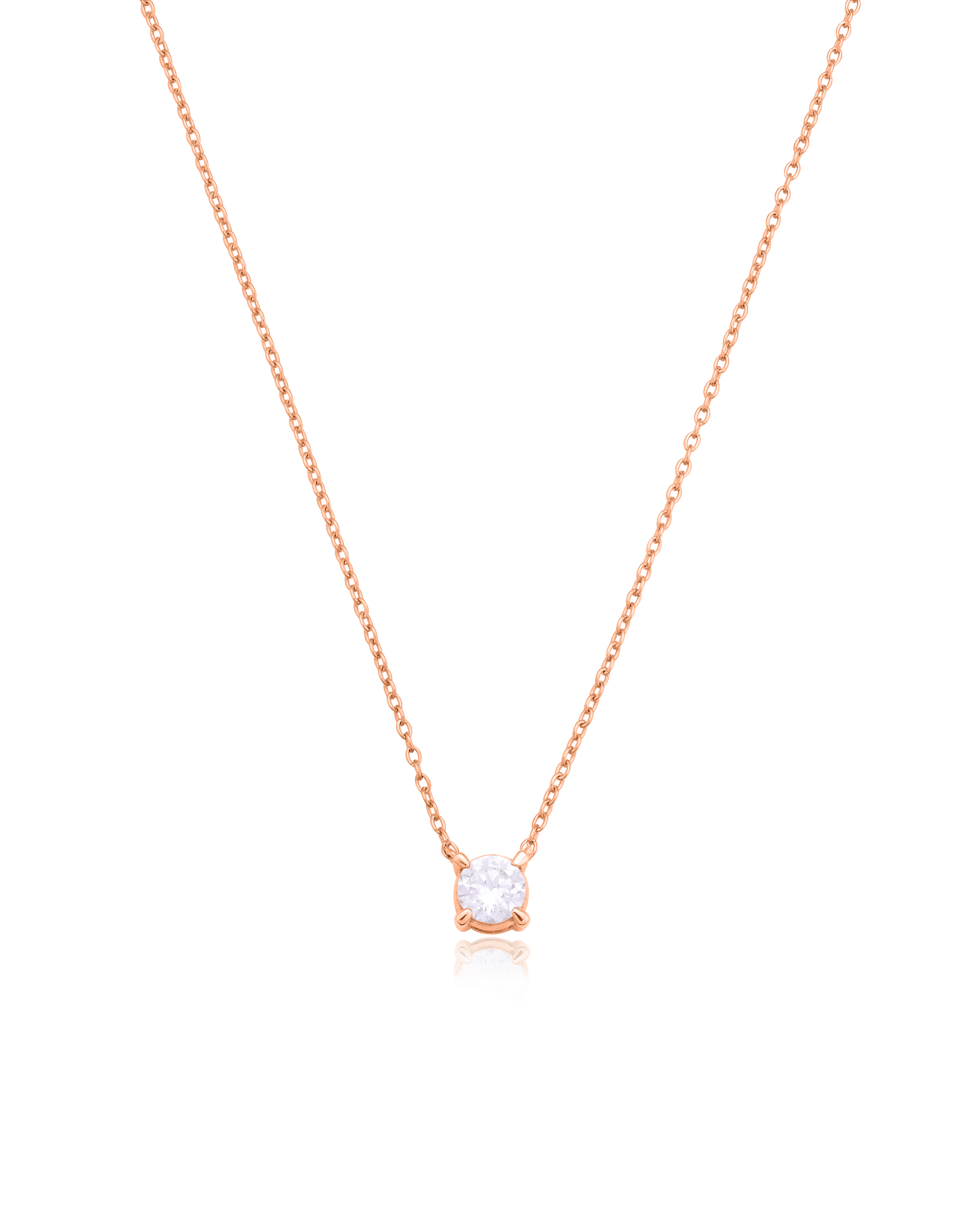 Diamond Solitaire Necklace - 14K Yellow Gold Necklaces magal-dev 