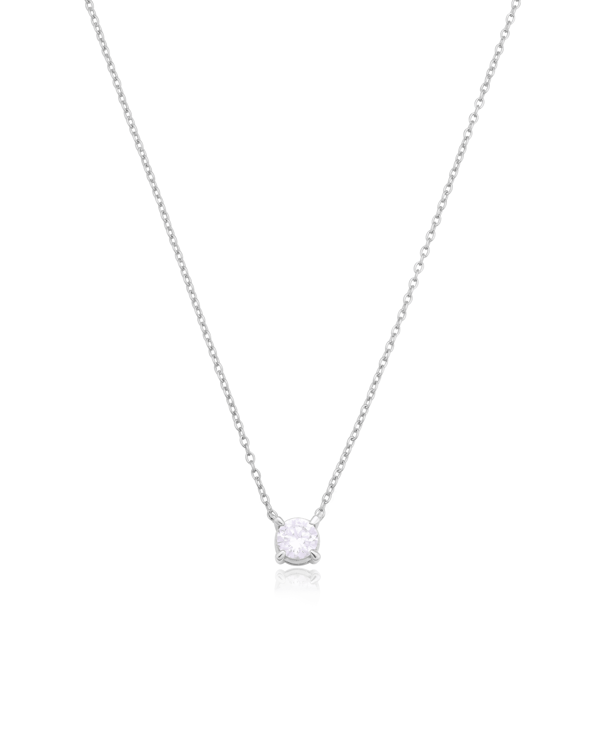 Collier Diamant Rond Solitaire - Argent 925 Necklaces magal-dev 0.10 carats 40cm 