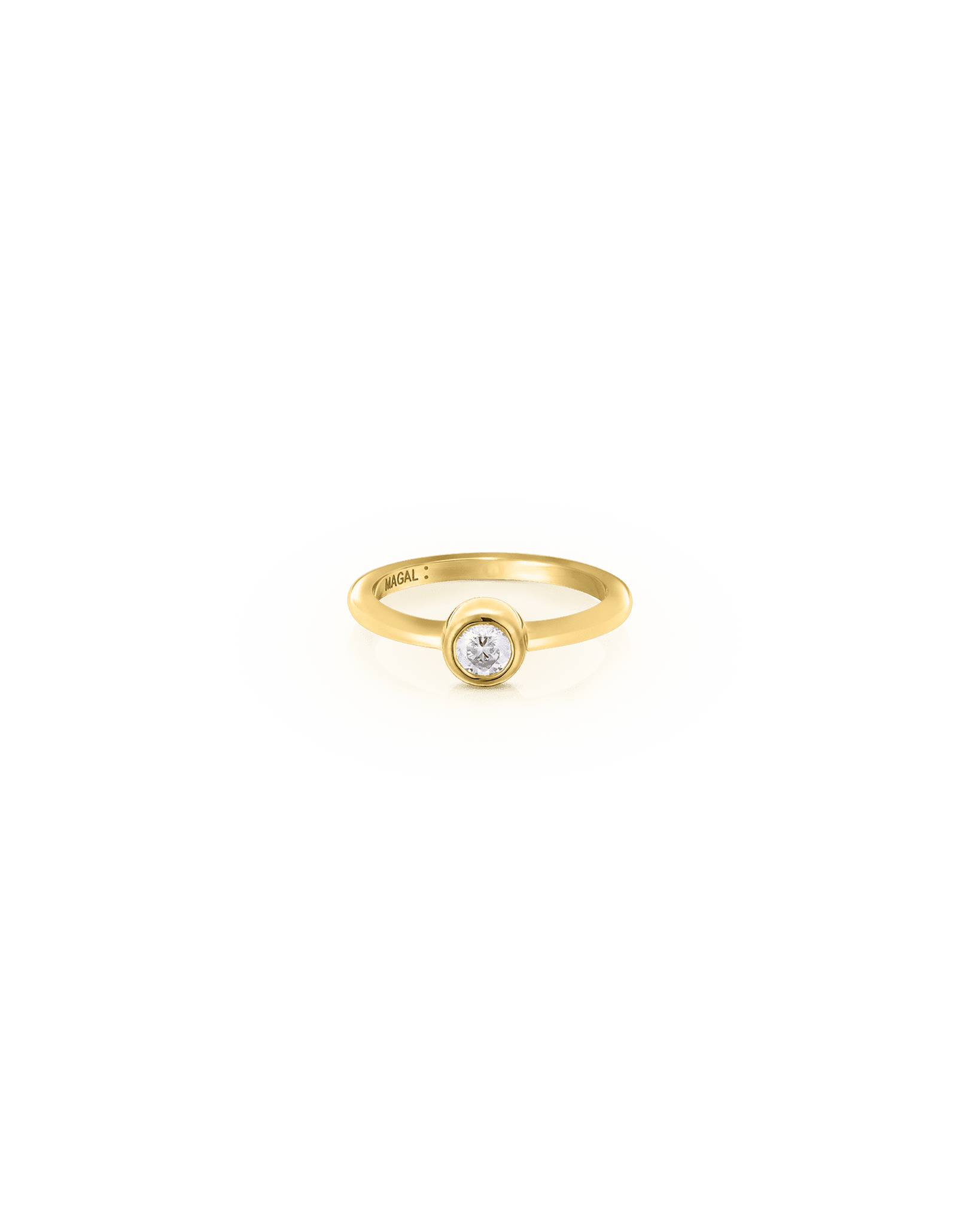 Bague Solitaire Rond - Or Jaune Plaqué 18 carats Rings magal-dev 0.10 carats EU 46.5 