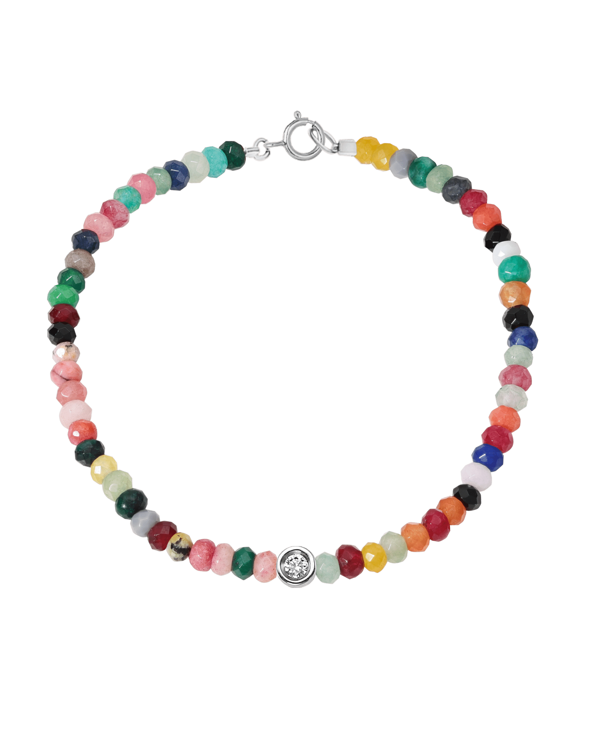 Bracelet Pierres Arc En Ciel & Diamant - Or Jaune 14 carats Bracelets magal-dev 