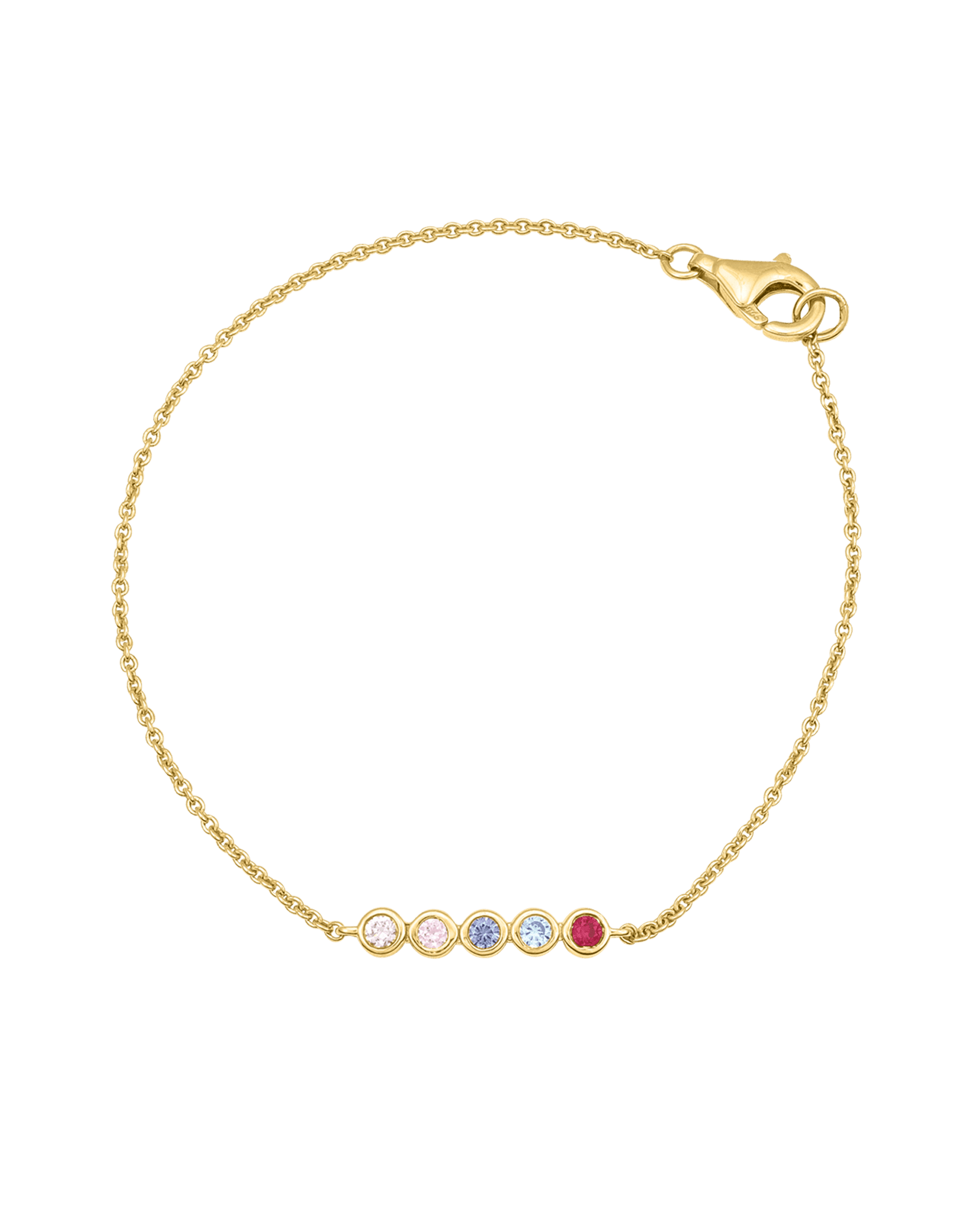 Bracelet Chaine Pierres Précieuses - Or Jaune 14 carats Bracelets magal-dev 1 Pierre Précieuse 15cm + 2.5cm chaînette d'extension (Poignet: Small - Medium) 